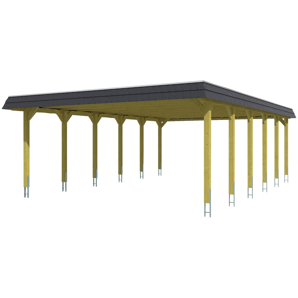 Skanholz Doppelcarport »Spreewald«, Fichtenholz, 530 cm, braun