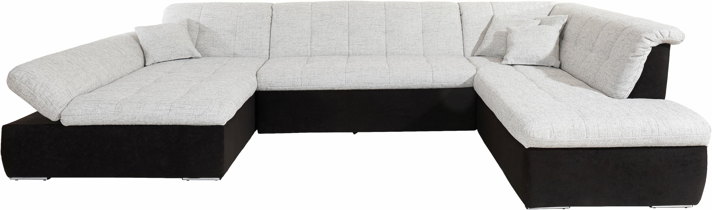 DOMO collection Wohnlandschaft »Moric U-Form auch in Cord«, im XXL-Format, wahlweise mit Bettfunktion und Armlehnenverstellung