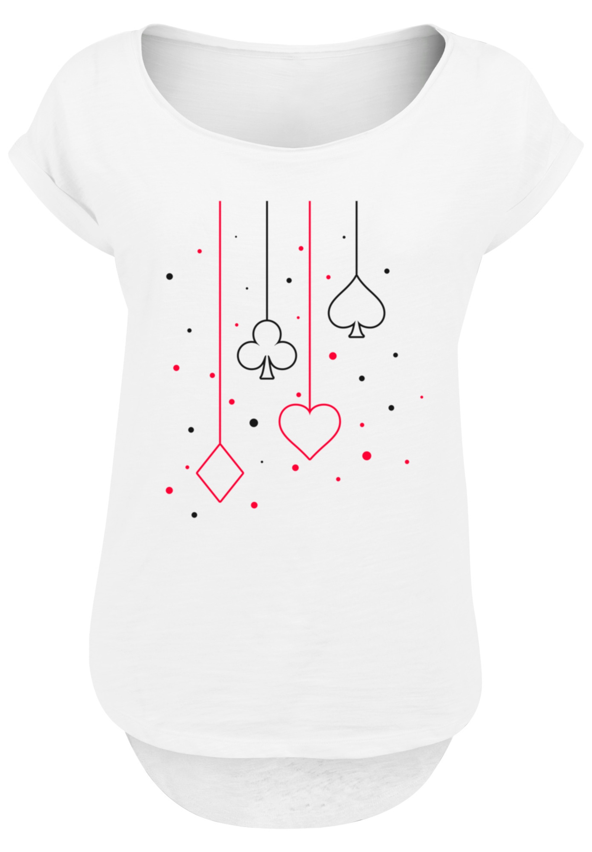F4NT4STIC T-Shirt »Kreuz Pik Herz Karo Poker Kartenspiel«, Print