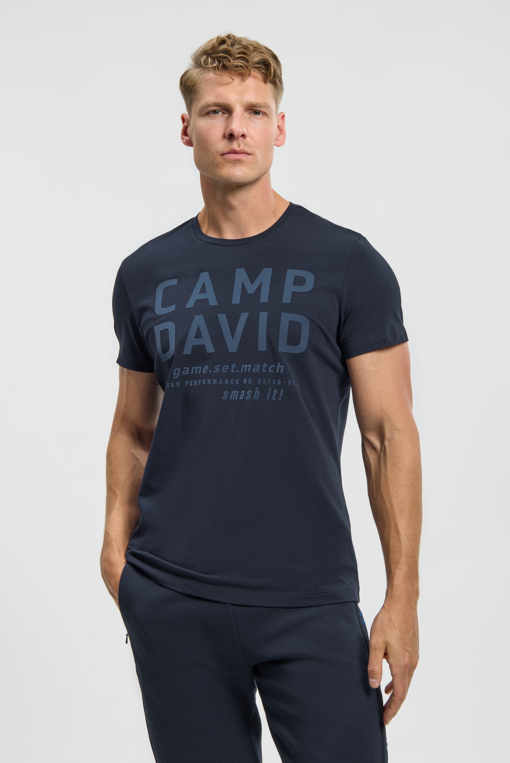 CAMP DAVID Rundhalsshirt mit Necktape
