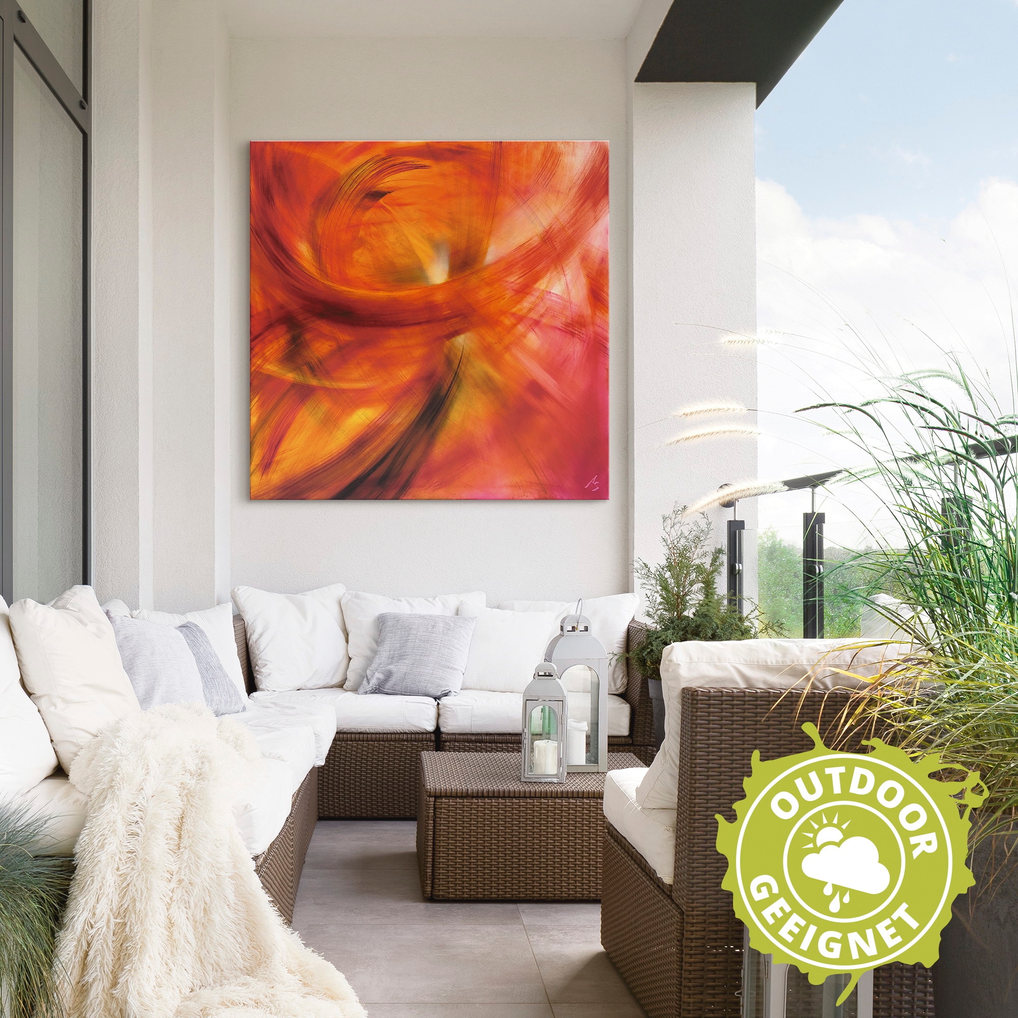 Artland Wandbild »Roter Lichtertanz«, Gegenstandslos, (1 St.), als Alubild, Outdoorbild, Leinwandbild in verschied. Größen