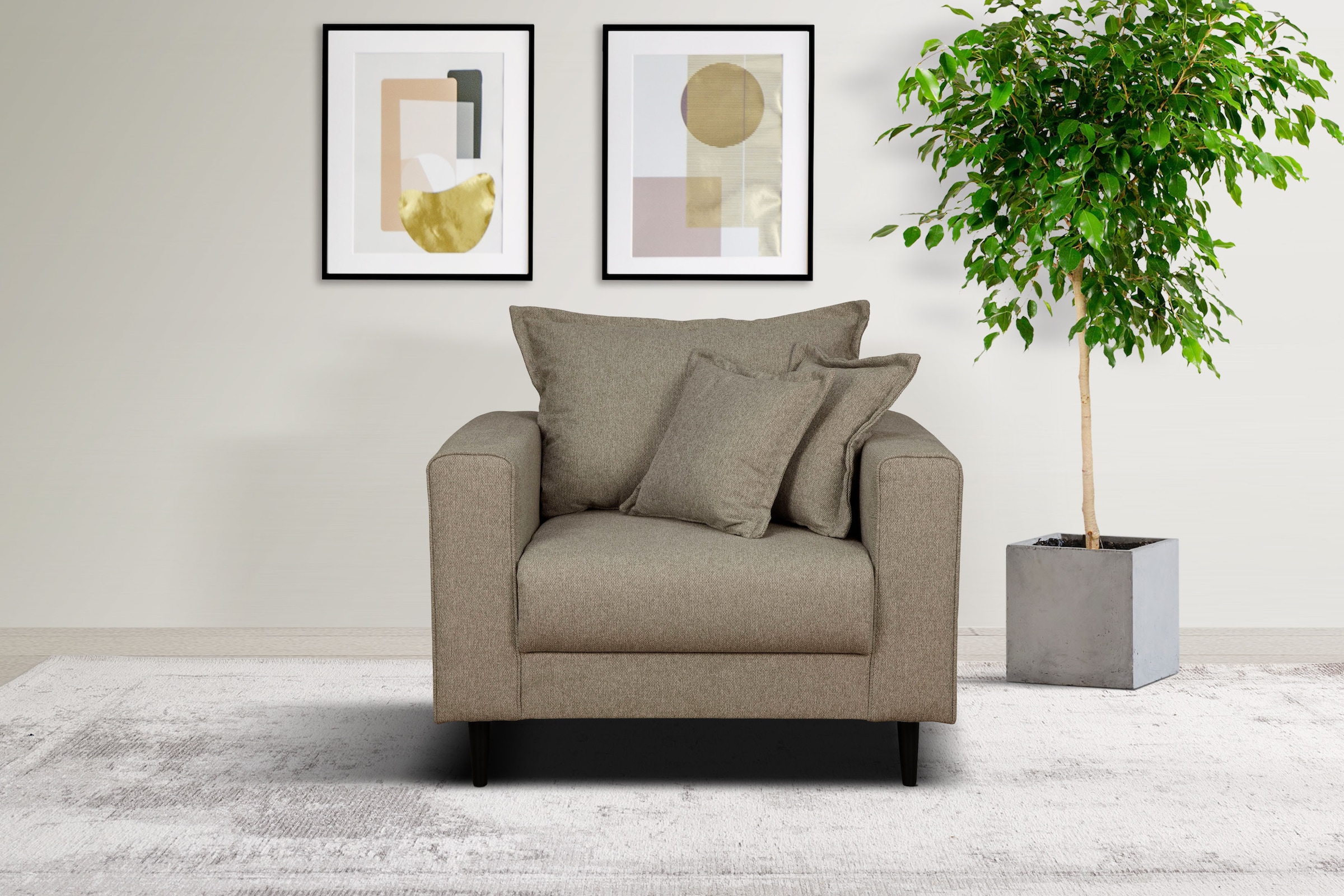 Home affaire Sessel "VEYRAS Loungesessel, Maße B/T/H: 95/84/76 cm", mit Wel günstig online kaufen