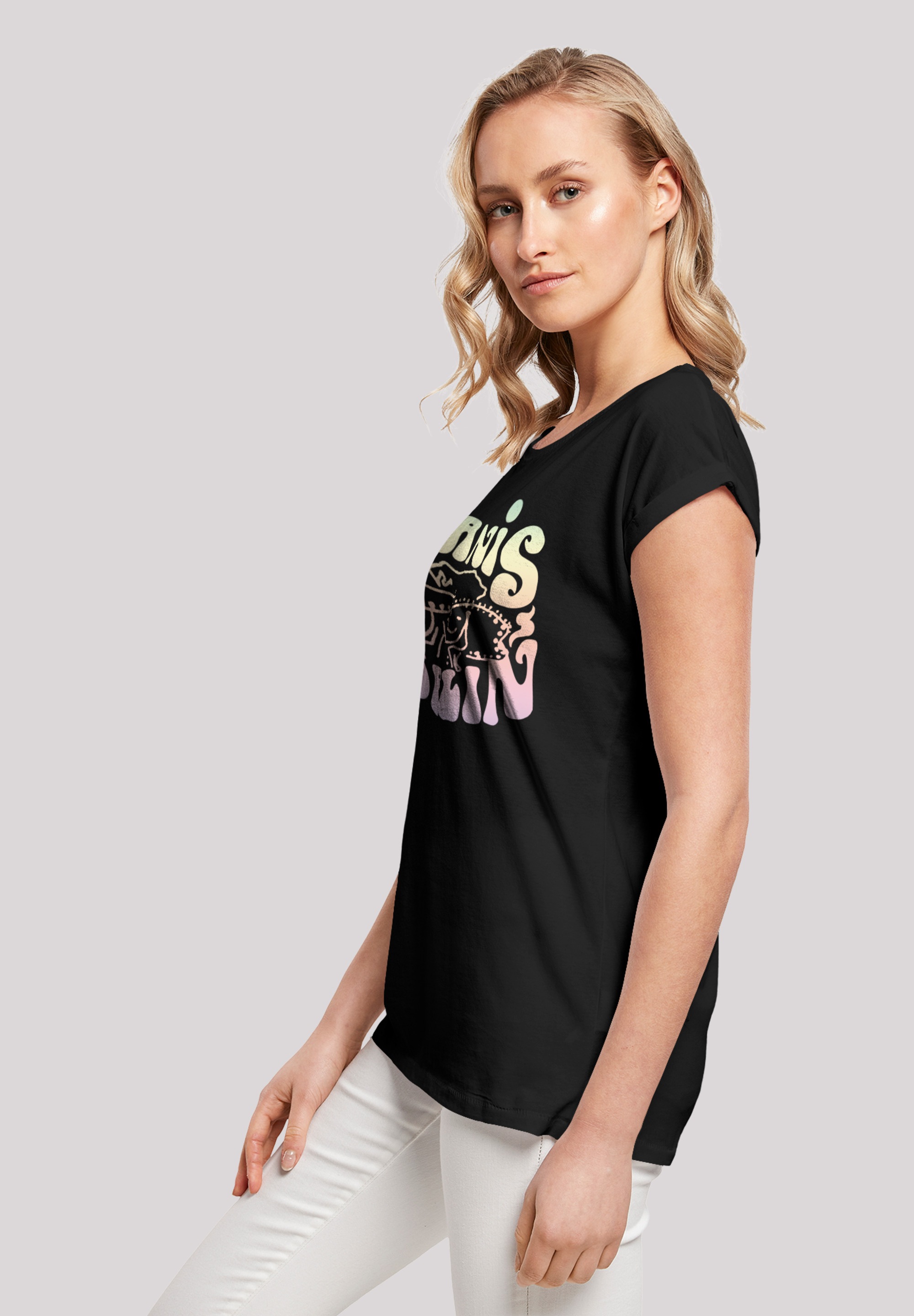 F4NT4STIC T-Shirt »Janis Joplin Pastel Logo«, Print