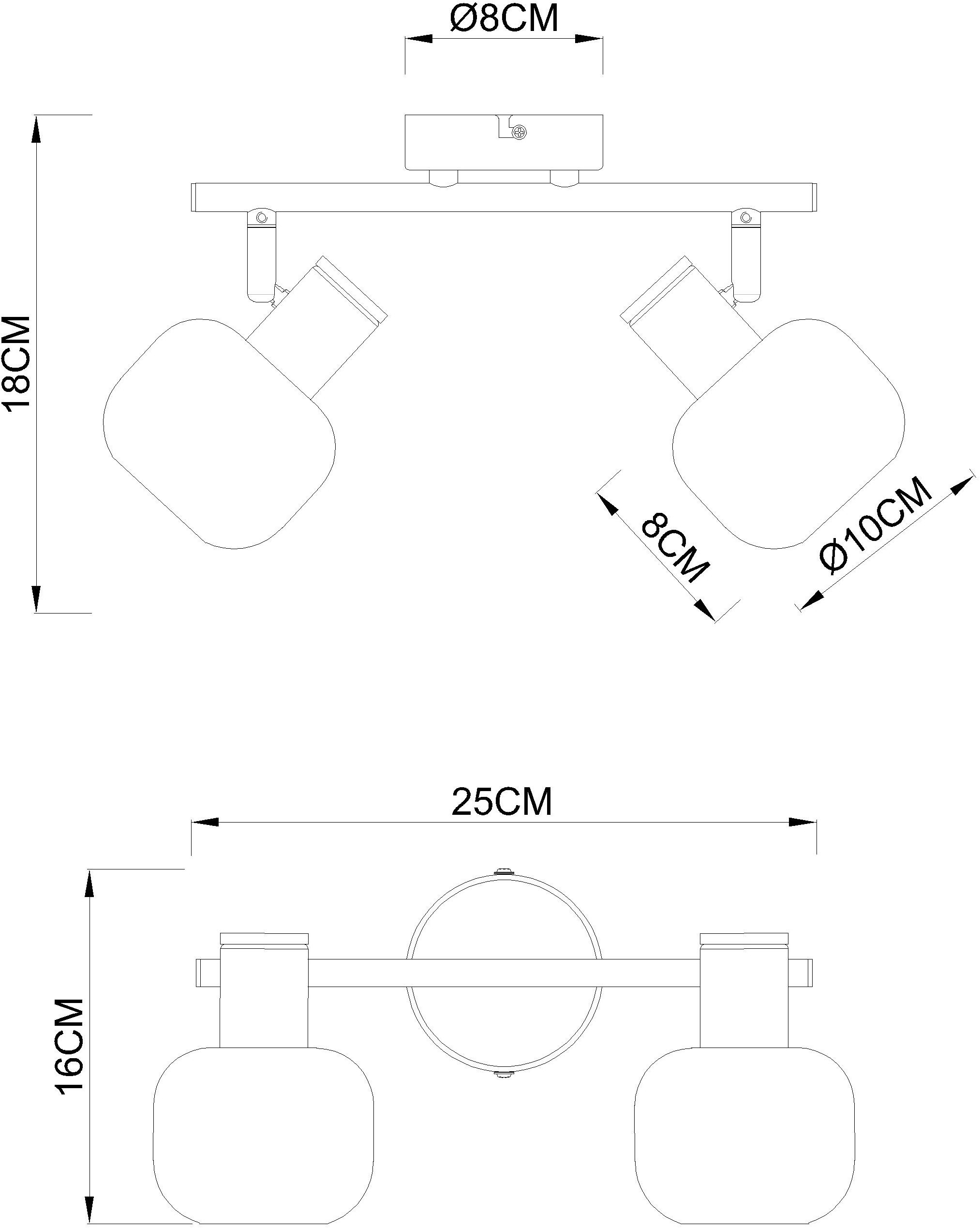 GLOBO LIGHTING Deckenstrahler »PALLO« E14 1 Stk. Spot Deckenspot Flur Schlafzimmer Wohnzimmer