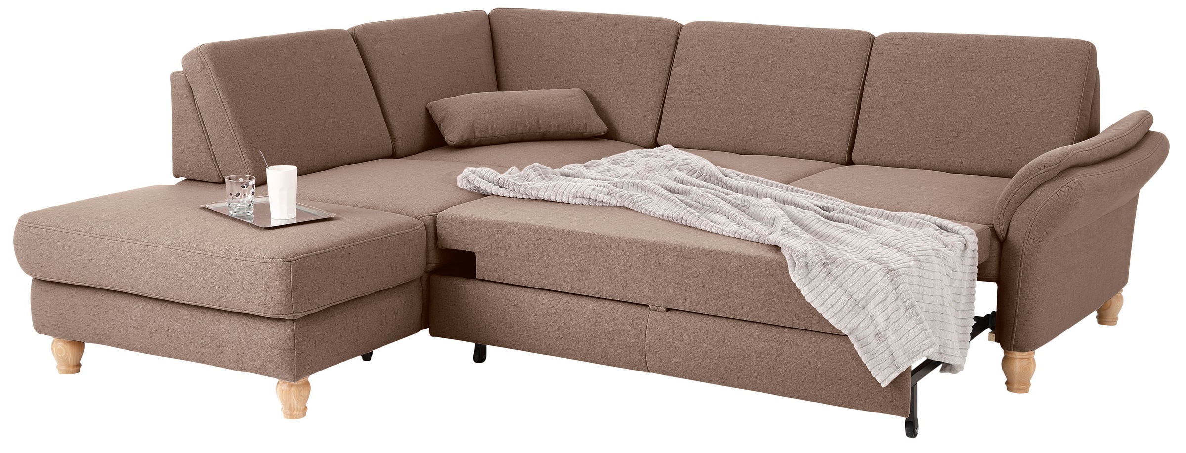 Home affaire Ecksofa »Palace L-Form«, incl. Sitztiefenverstellung, wahlweise mit Bettfunktion und Stauraum