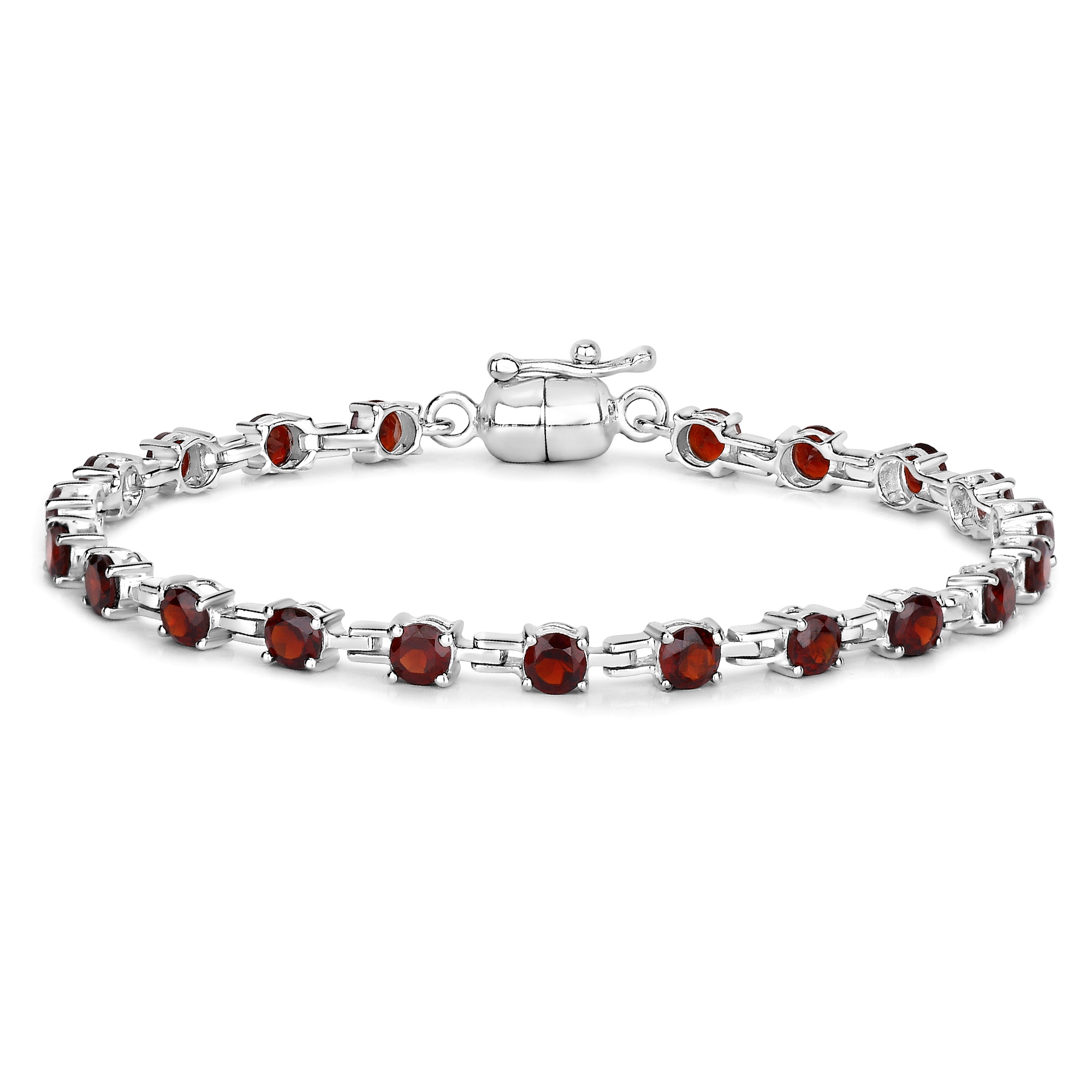 Vira Jewels Armband »925-Sterling Silber rhodiniert Granat rund«