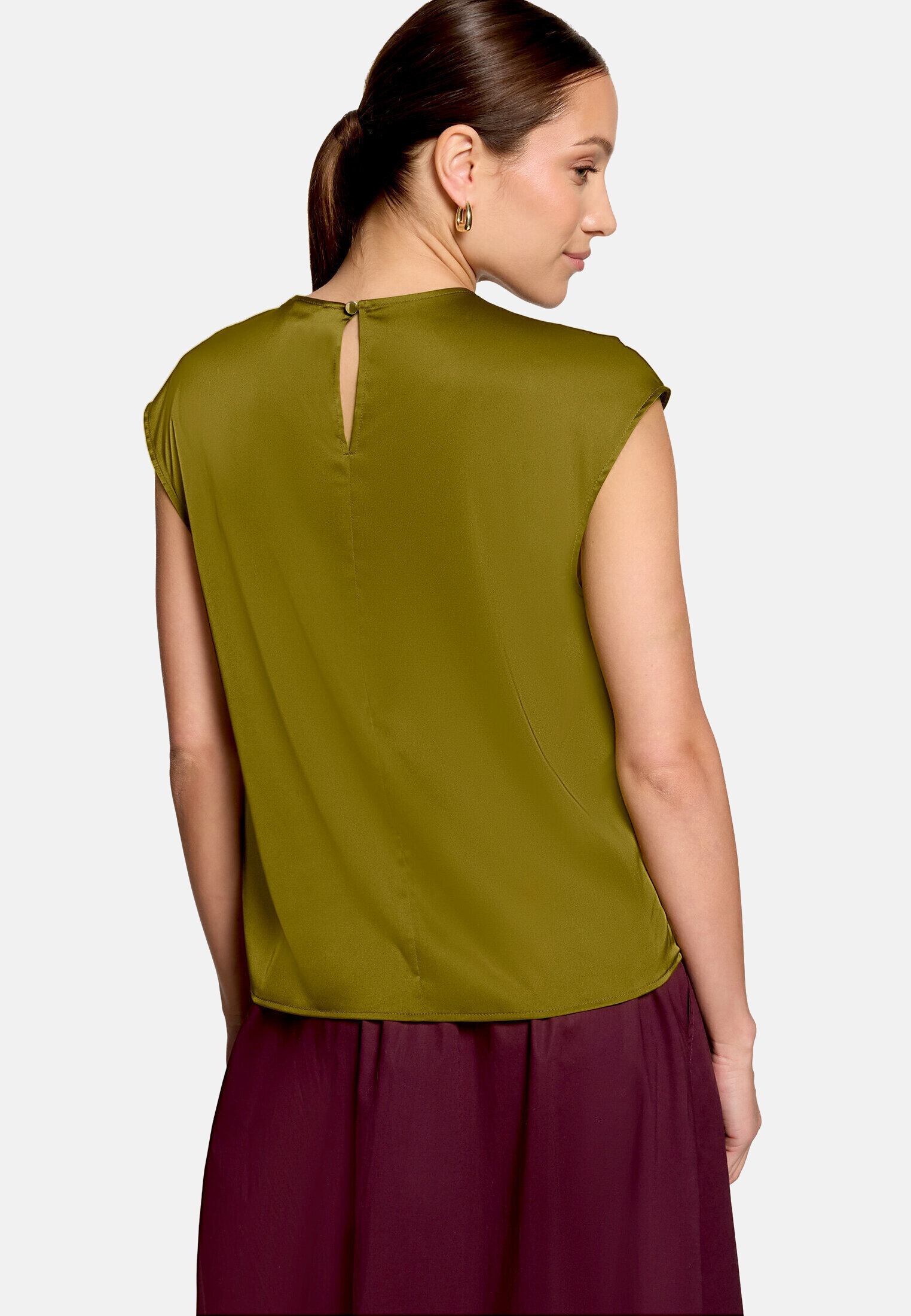 Zero Satinbluse »Damen mit Rundhalsausschnitt«