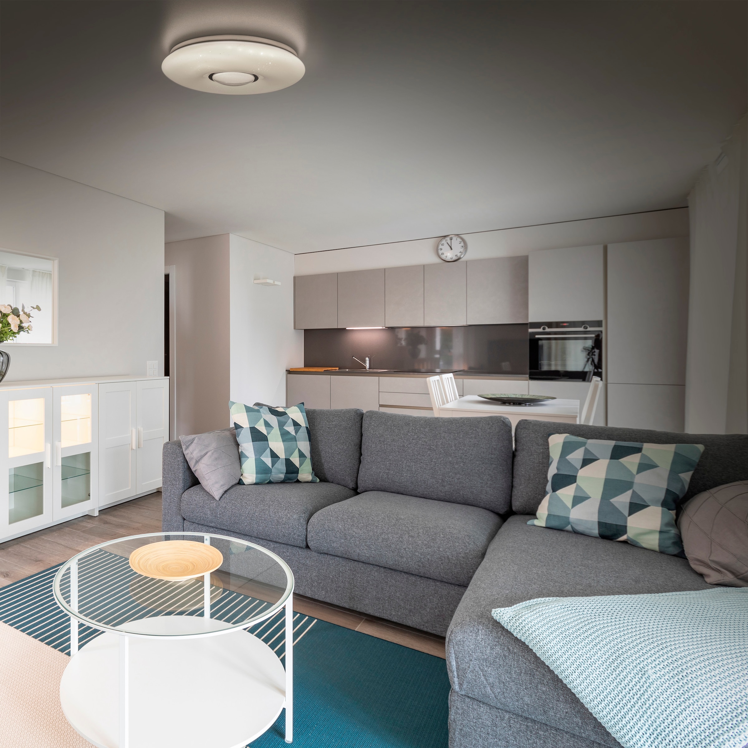 näve LED Deckenleuchte »Picton« LED-Modul 1 Stk. Warmweiß Schirm Kristalleffekt, Stufenweise dimmbar per Wandschalter, warmweiß