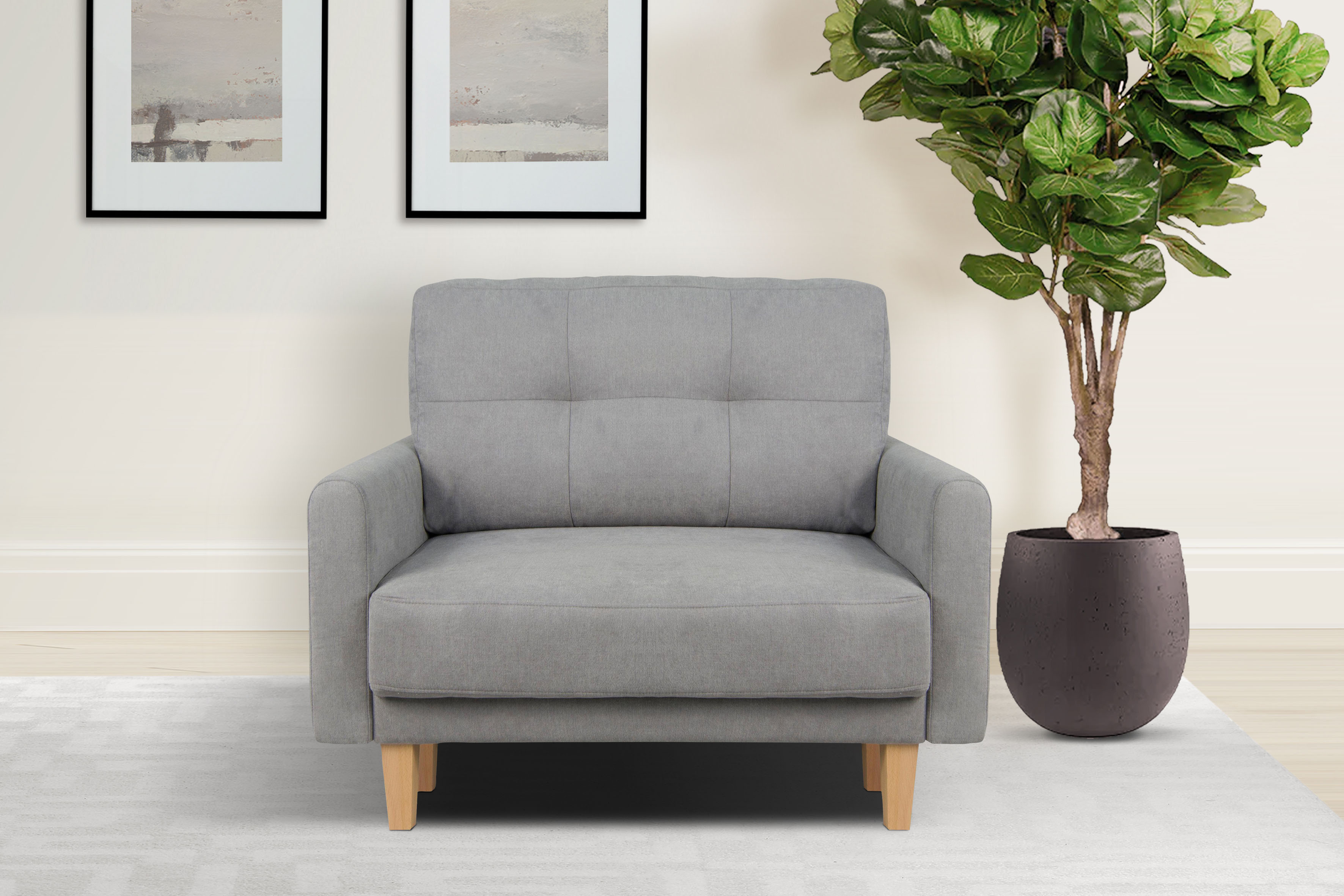 OTTO home Sessel "TRIPLO Relaxsessel mit Wellenunterfederung, Maße B/T/H: 95/100/89 cm" Polstersessel mit Steppung im Rückenkissen, hohe Qualität