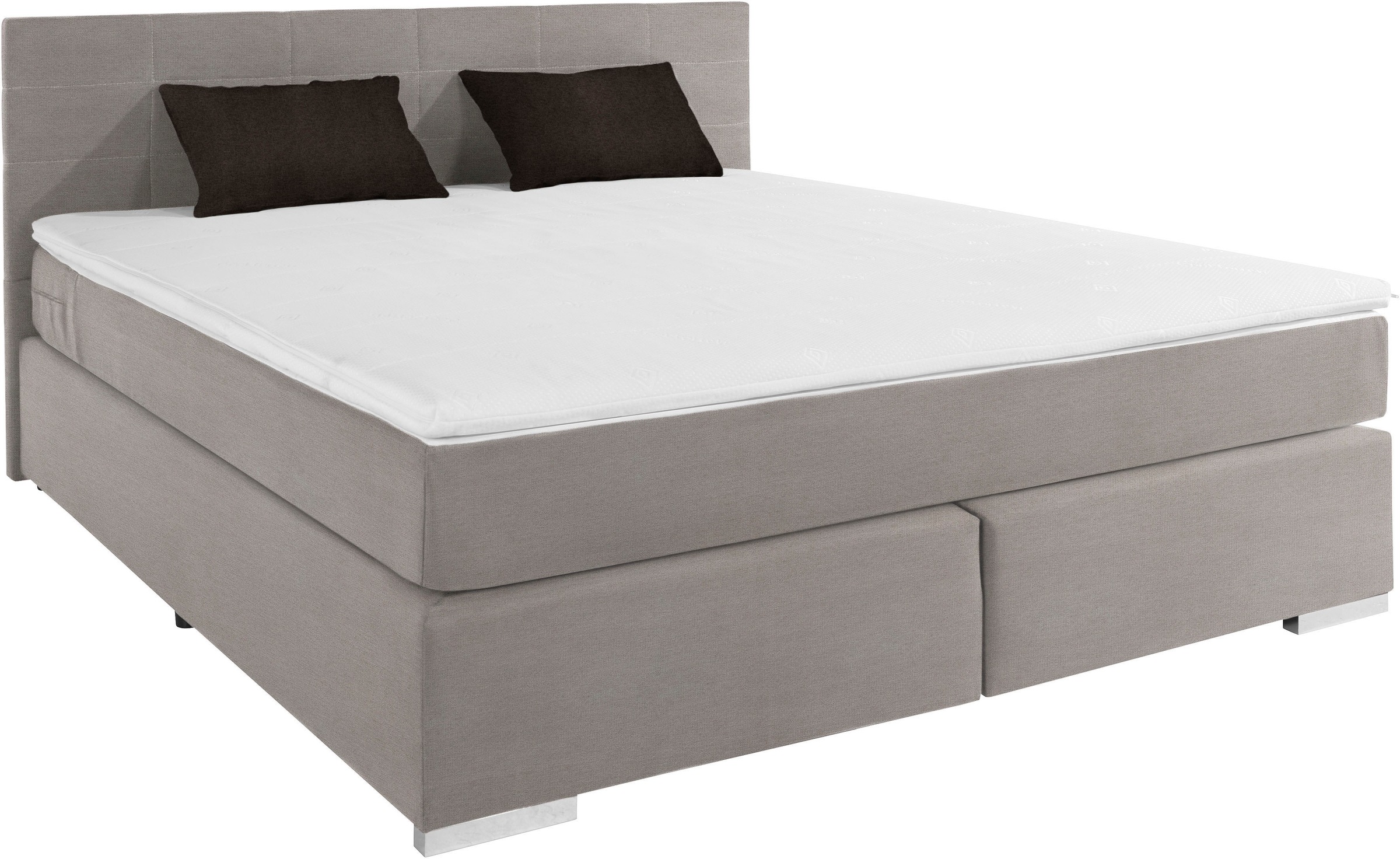 Boxspringbett COTTA "Simba", grau (elephant), L:209cm, Komplettbetten, Boxspringbett, wahlweise mit oder ohne Matratze und Topper bestellbar