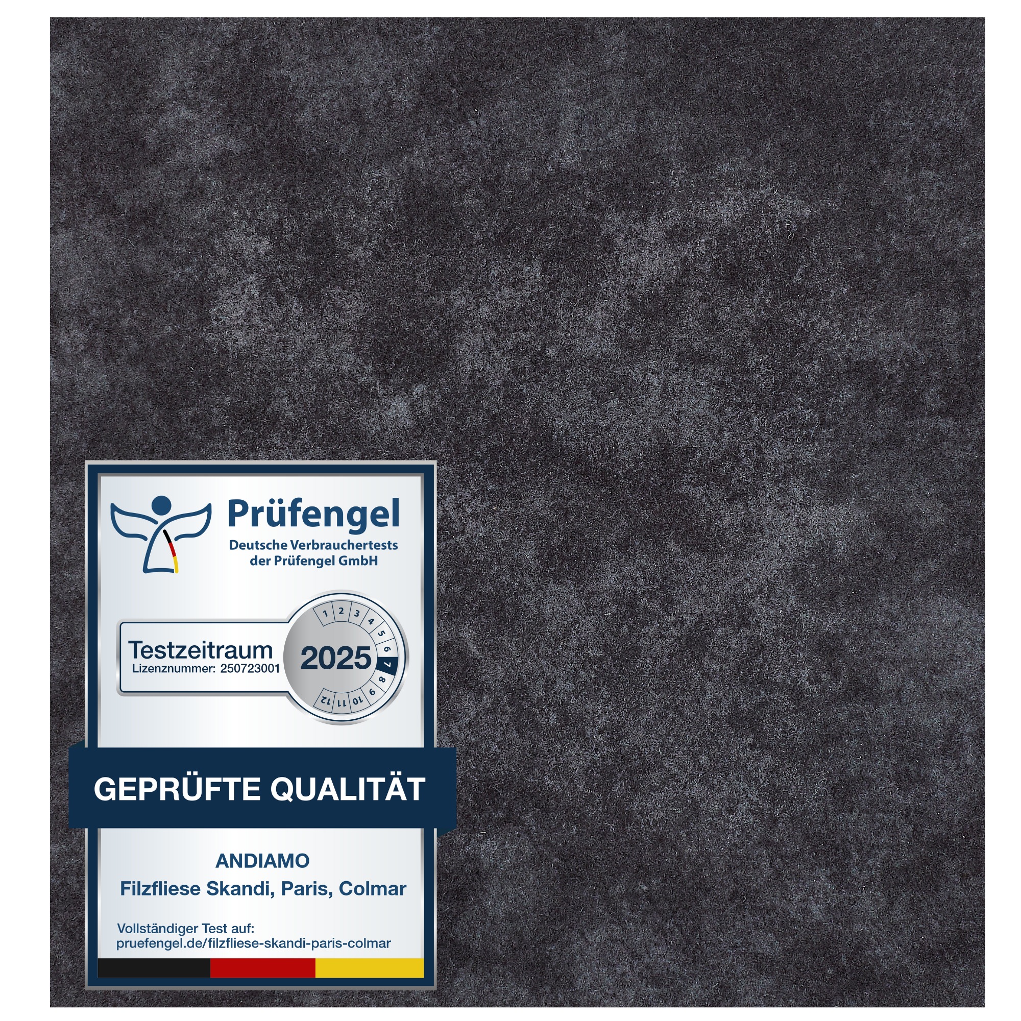 ANDIAMO Teppichfliese "Colmar Nadelfilz, Gesamthöhe 4 mm", B : 40cm 1 Stk., L: 40cm, grau, Teppiche, 40x40 cm, selbstklebend, robust &