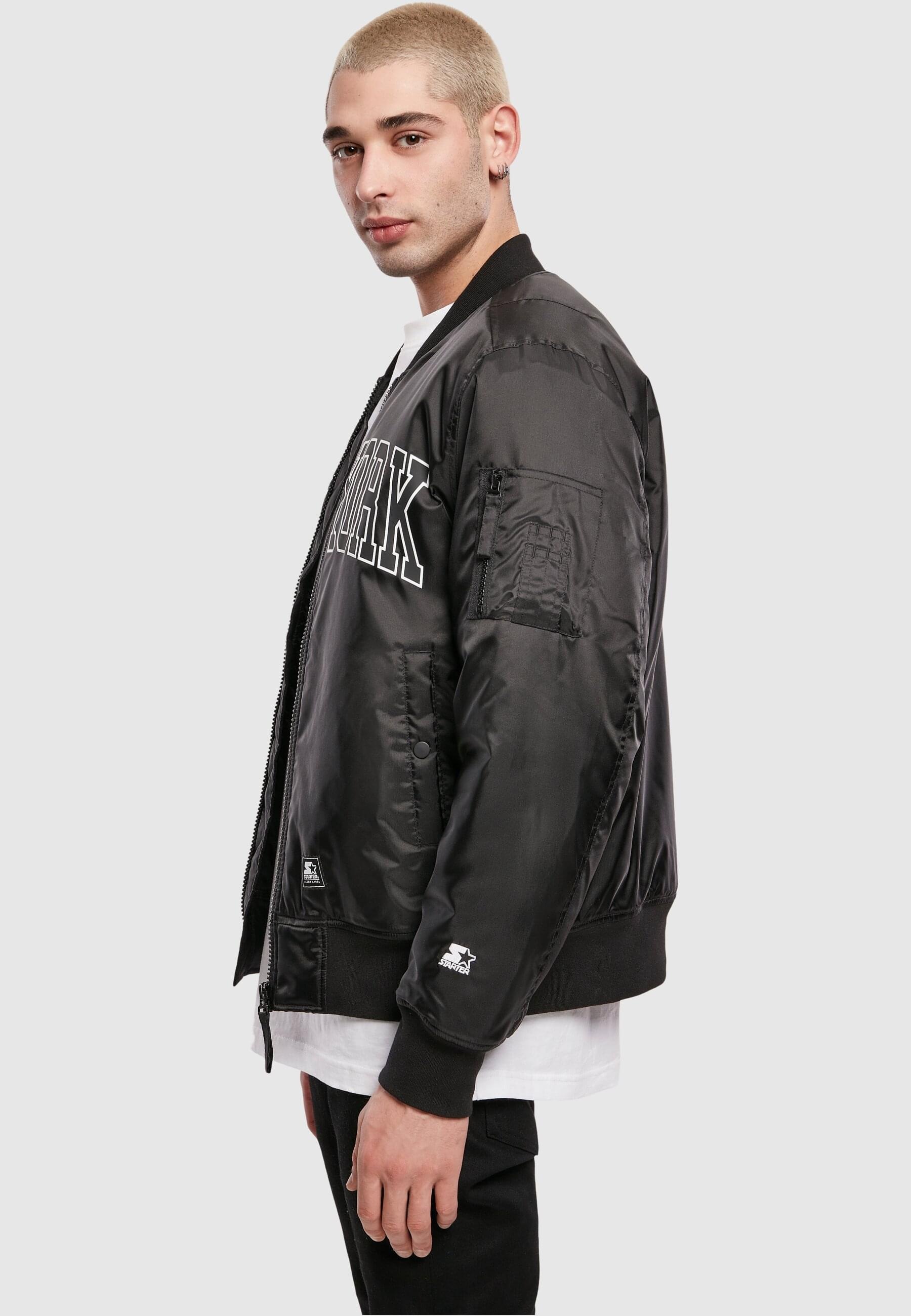 Starter Black Label Bomberjacke »Starter Black Label Herren Starter New York Bomber Jacket«, (1 St.), ohne Kapuze