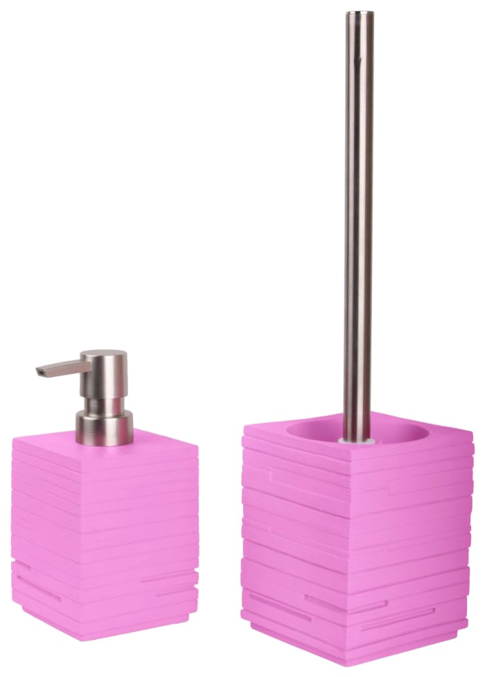 tlg.), Sanilo »Calero BAUR bestellen 2 Pink«, Badaccessoire-Set und aus bestehend | Seifenspender WC-Bürste, (Kombi-Set, geriffelt