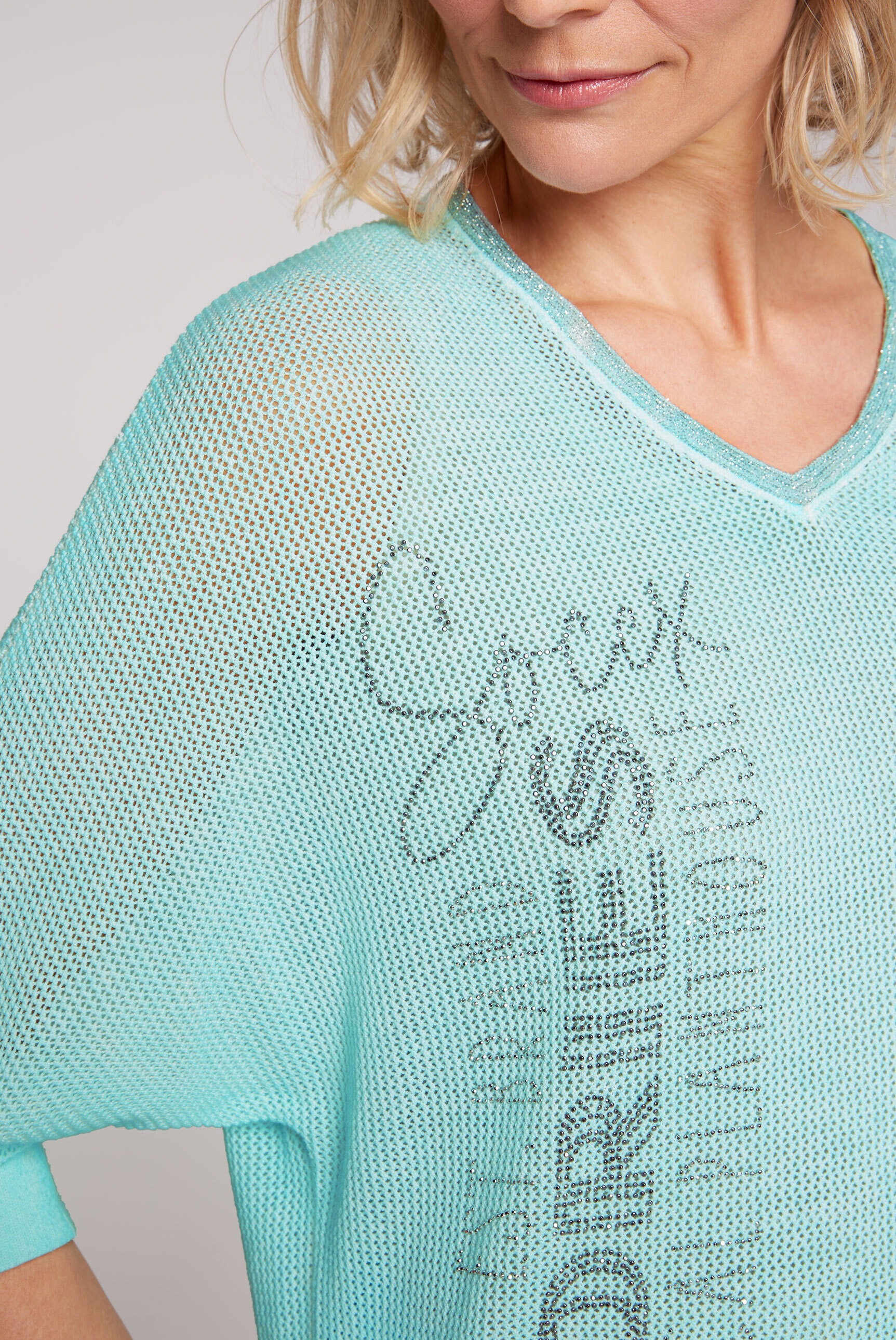 SOCCX 3/4 Arm-Pullover, mit Fledermaus-Ärmeln
