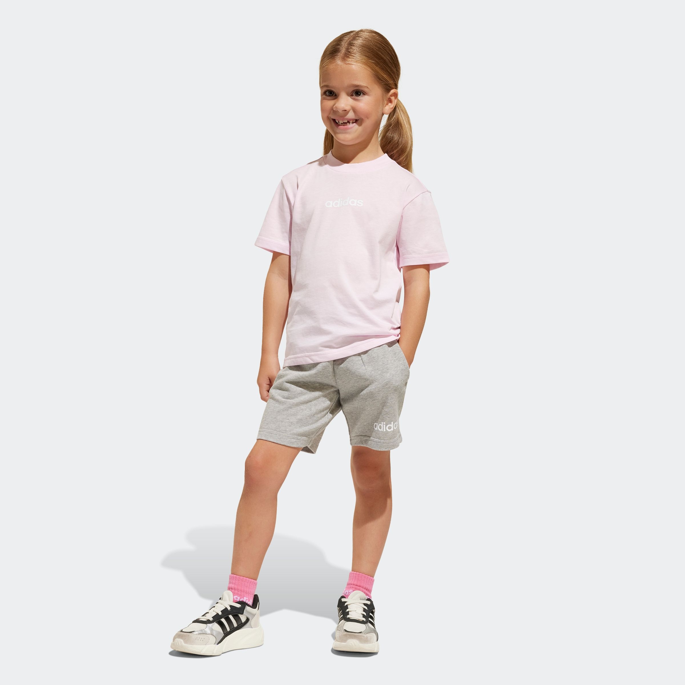 adidas Sportswear Trainingsanzug »LK LIN T-SET«, (2 tlg.)