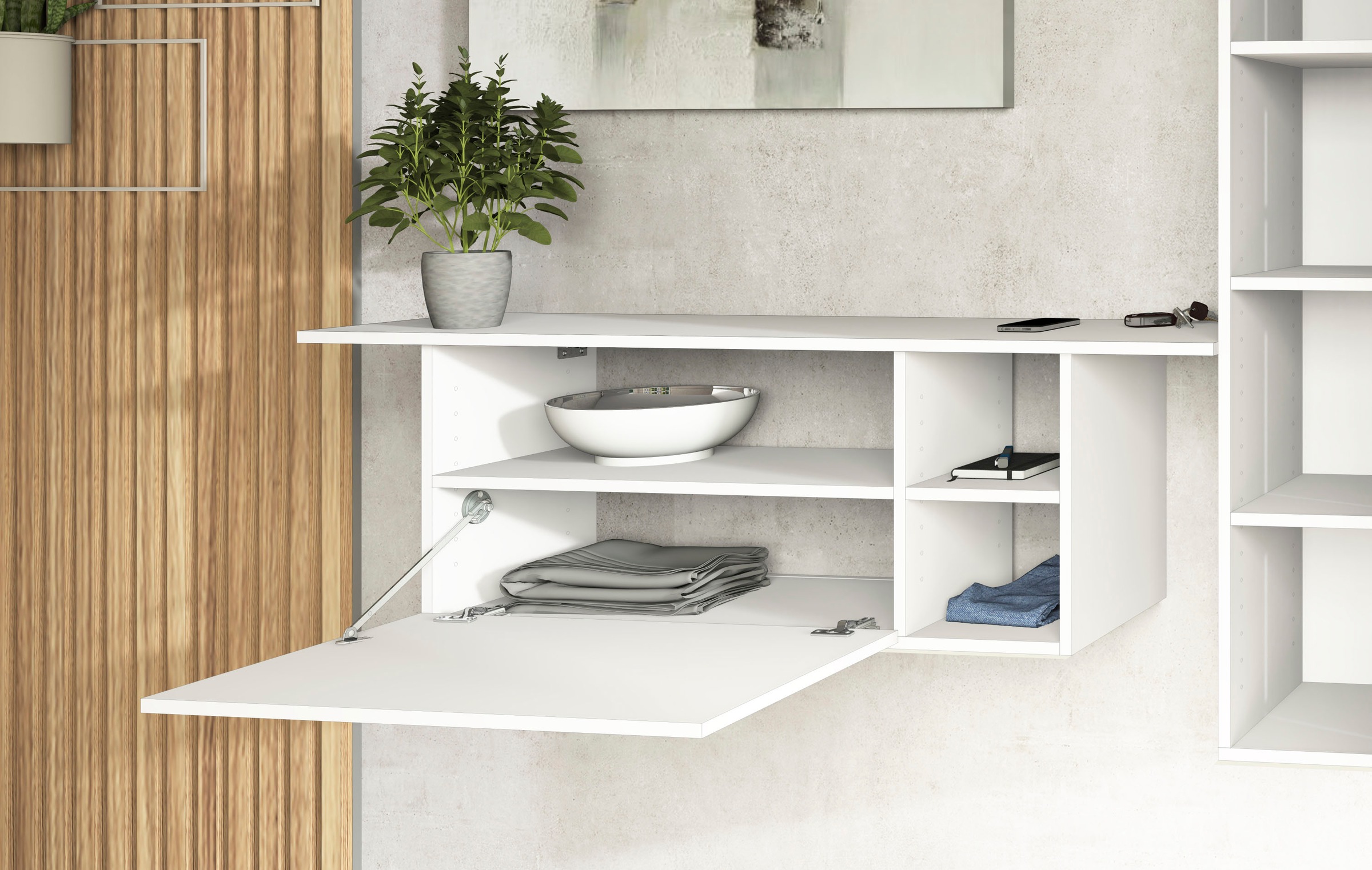 borchardt Möbel Garderoben-Set »Toledo, moderne hängende Garderobe, Schminktisch mit Regalfächern« Spar-Set, 
