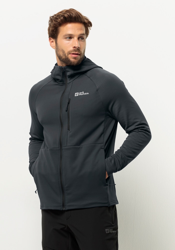 Jack Wolfskin Fleecejacke "KOLBENBERG HOODED FZ M", mit Kapuze