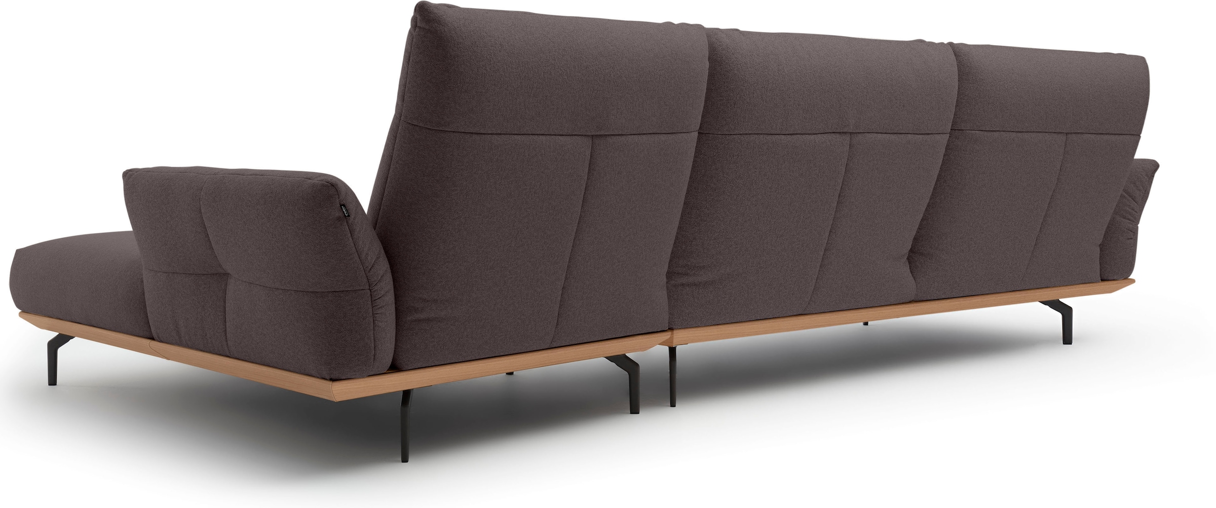 Creation BY ROLF BENZ Ecksofa »CR.460«, Sockel in Eiche, Winkelfüße in Umbragrau, Breite 338 cm