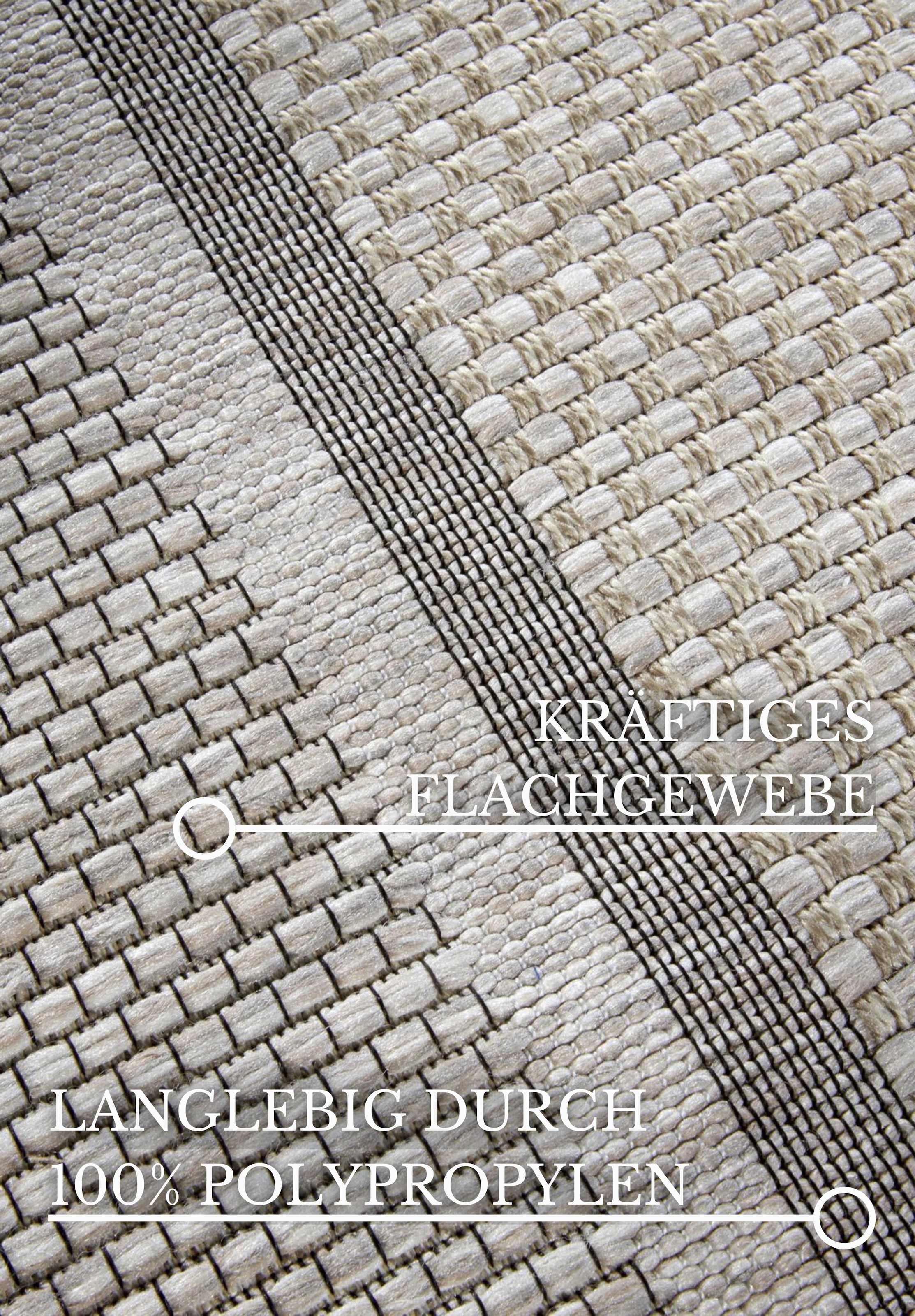 Villeroy & Boch Teppich »Luitwin«, rechteckig, 8 mm Höhe, In-& Outdoor, Flachgewebe, wetterfest, Terrasse, Balkon, natur, modern