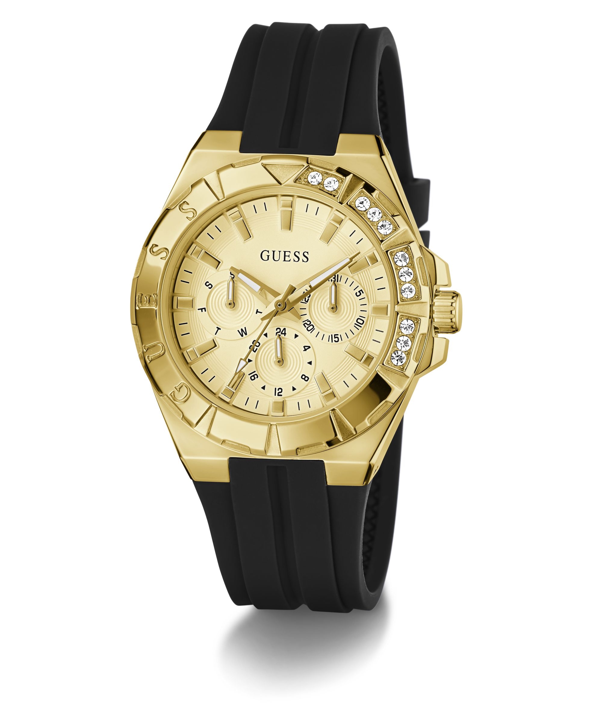 Guess Multifunktionsuhr »CALYPSO« Quarzuhr, Armbanduhr, Damenuhr, analog, Wochentag, Tag