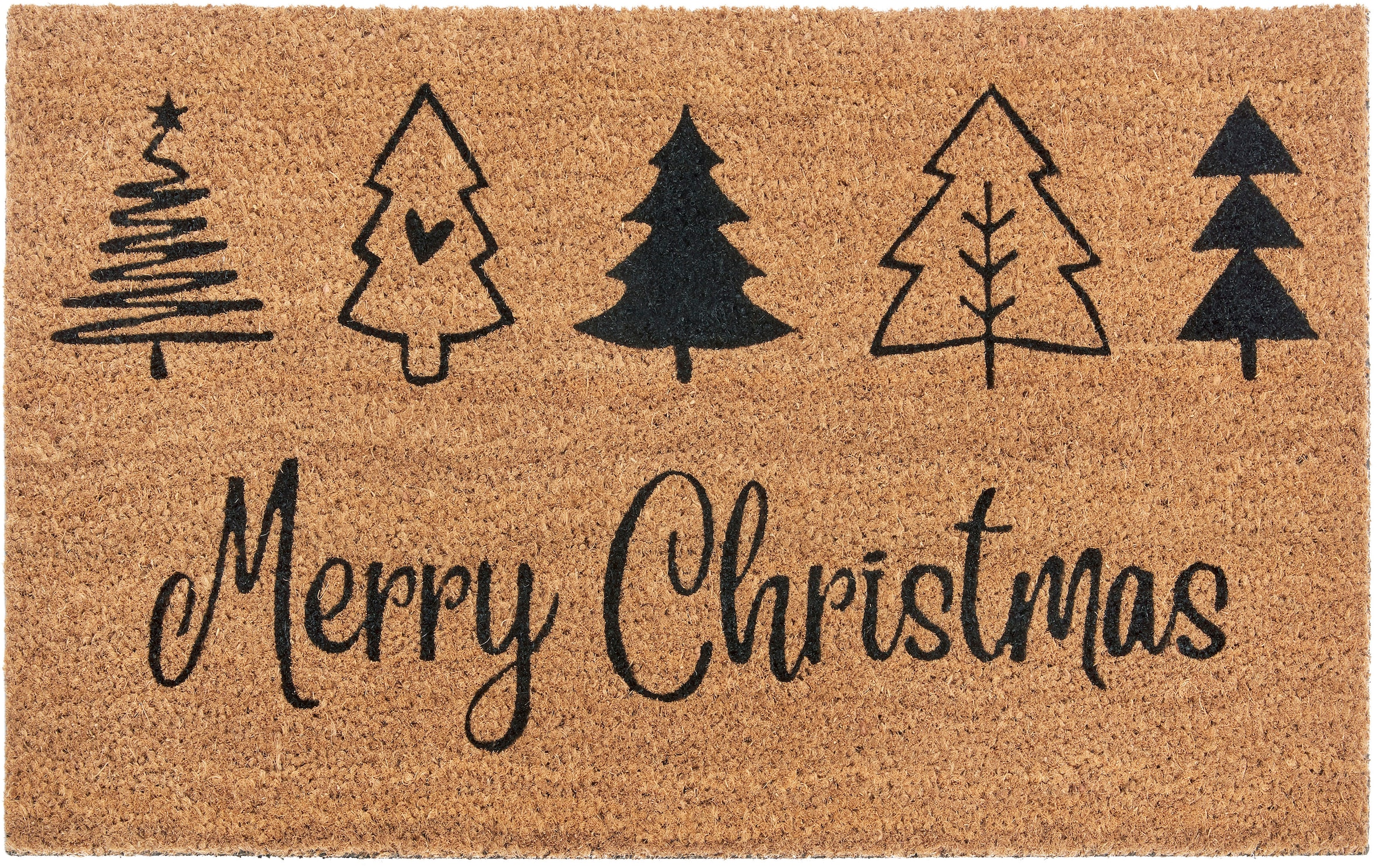 HANSE Home Fußmatte »Mix Mats Kokos Christmas Trees«, rechteckig, Kokos,  Schmutzfangmatte, Outdoor, Rutschfest, Innen, Kokosmatte, Flur | BAUR