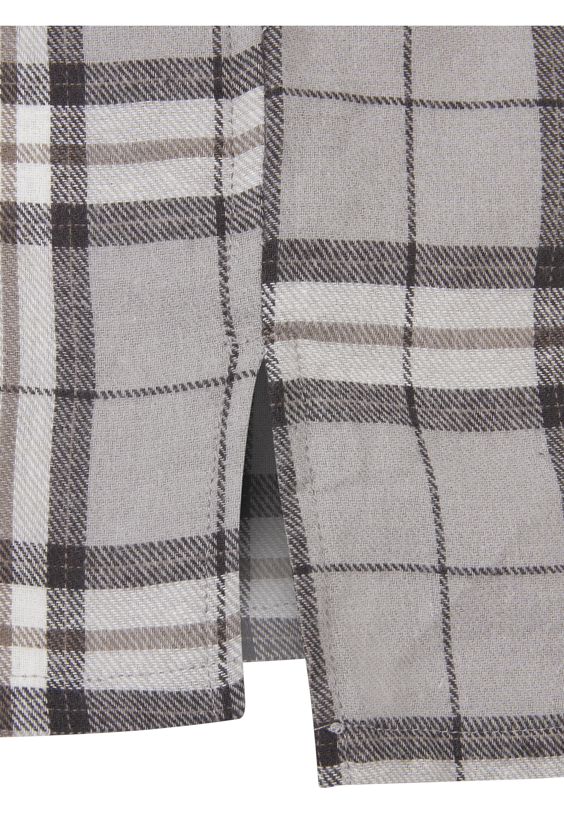 URBAN CLASSICS Kurzarmshirt »Urban Classics Herren Long Oversized Grey Check Shirt« 1 Stk.
