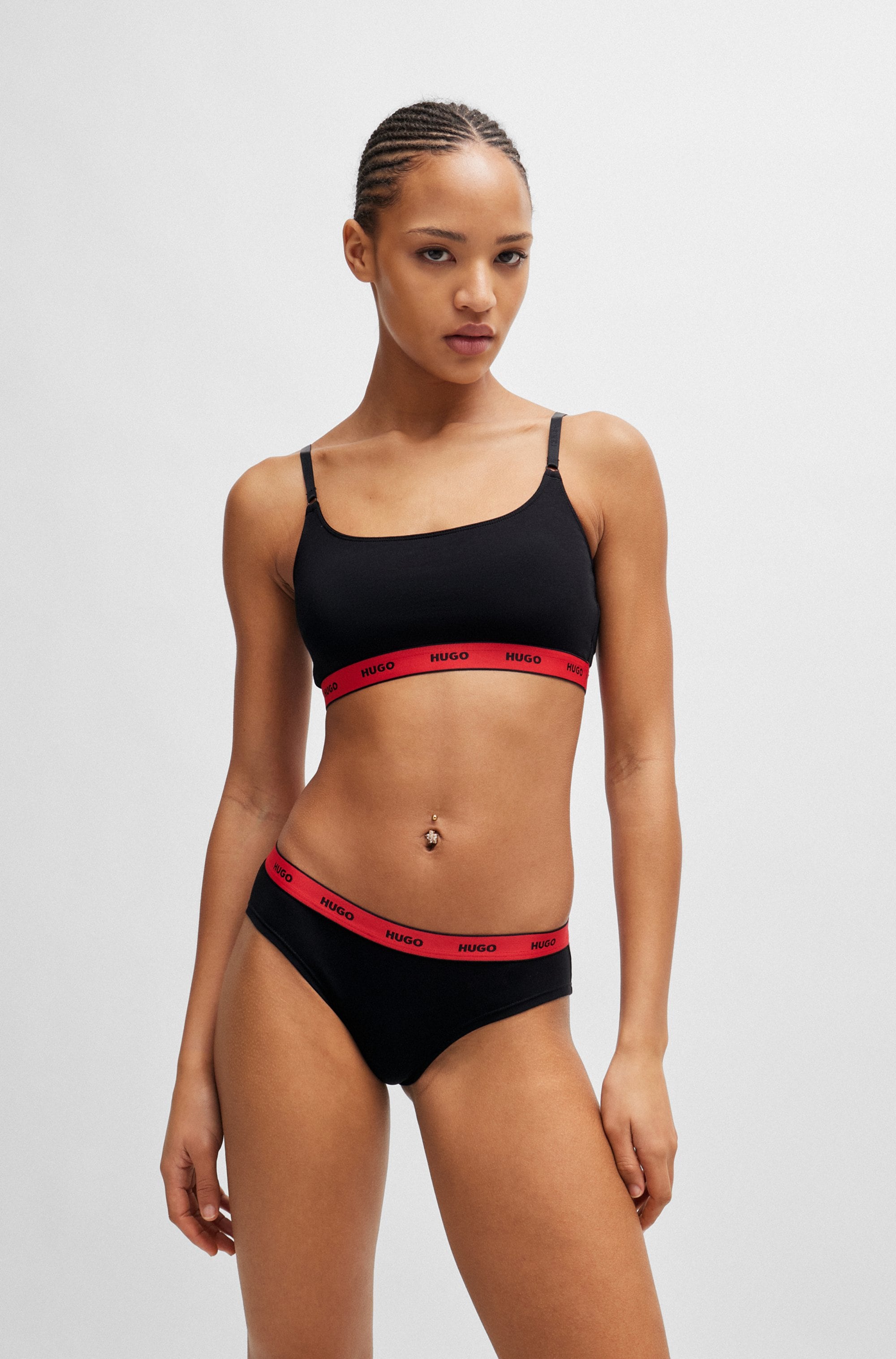 HUGO Underwear Slip »TRIPLET BRIEF STRIPE«, (Packung, 3 St., 3er-Pack), mit kontrastfarbenem Logobund