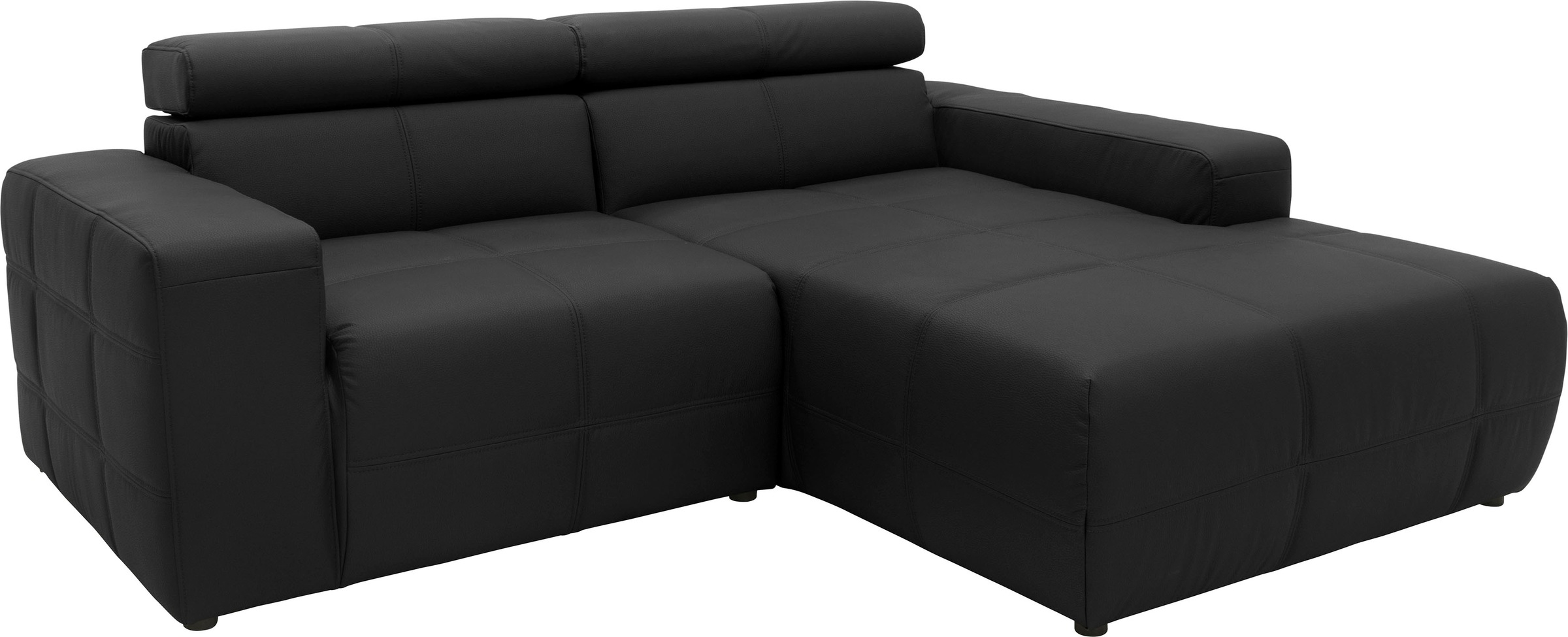 DOMO collection Ecksofa »Brandon Sitzbelastung 140 kg, kleine Ausführung B/T/H: 214/100/80 cm«, Mit Kopfteilverstellung, auch in Leder und Cord, L-Form