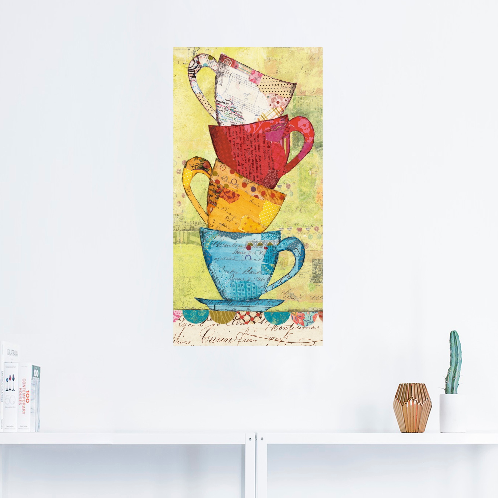 Artland Wandbild "Komm zum Kaffee", Geschirr & Besteck, (1 St.), als Leinwa günstig online kaufen