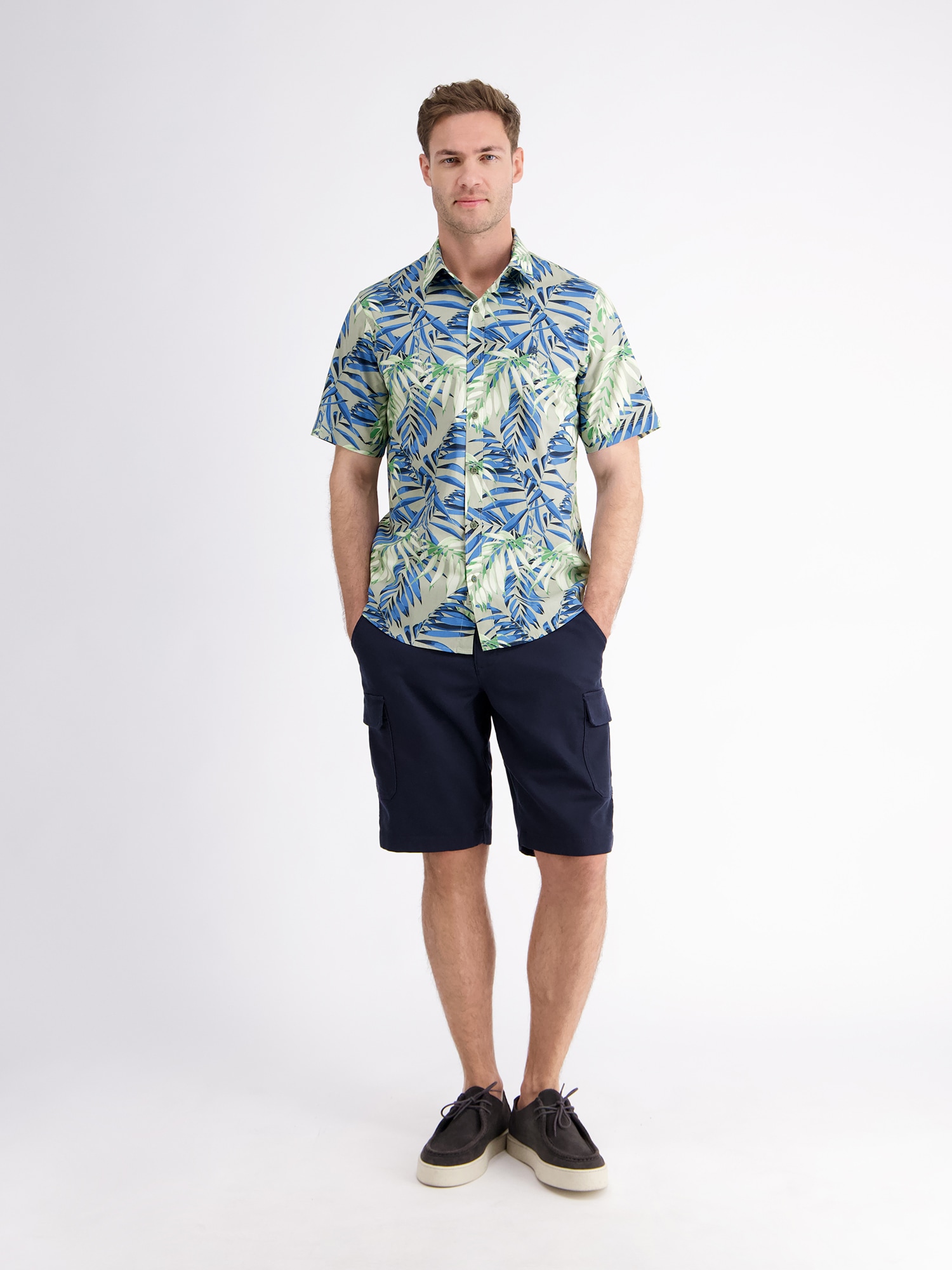 LERROS Kurzarmhemd »LERROS Hawaiihemd, floral gemustert«
