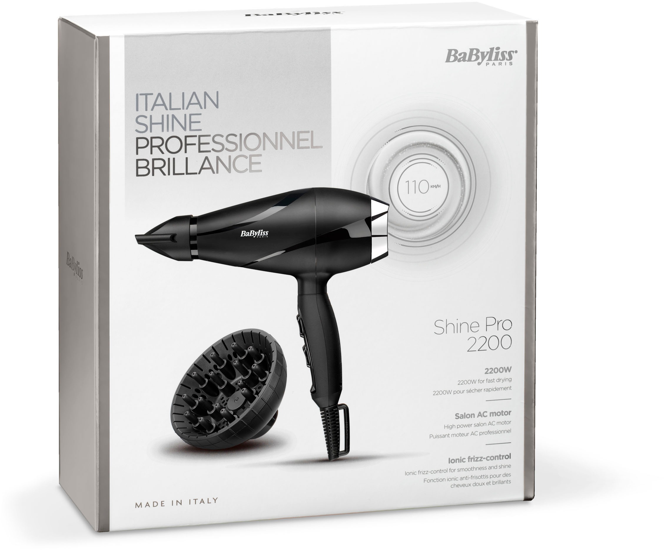 BaByliss Ionic-Haartrockner Shine«, Haartrockner 2 mit »6713DE AC Raten Aufsätze, Diffusor BAUR auf W, | Pro 2200