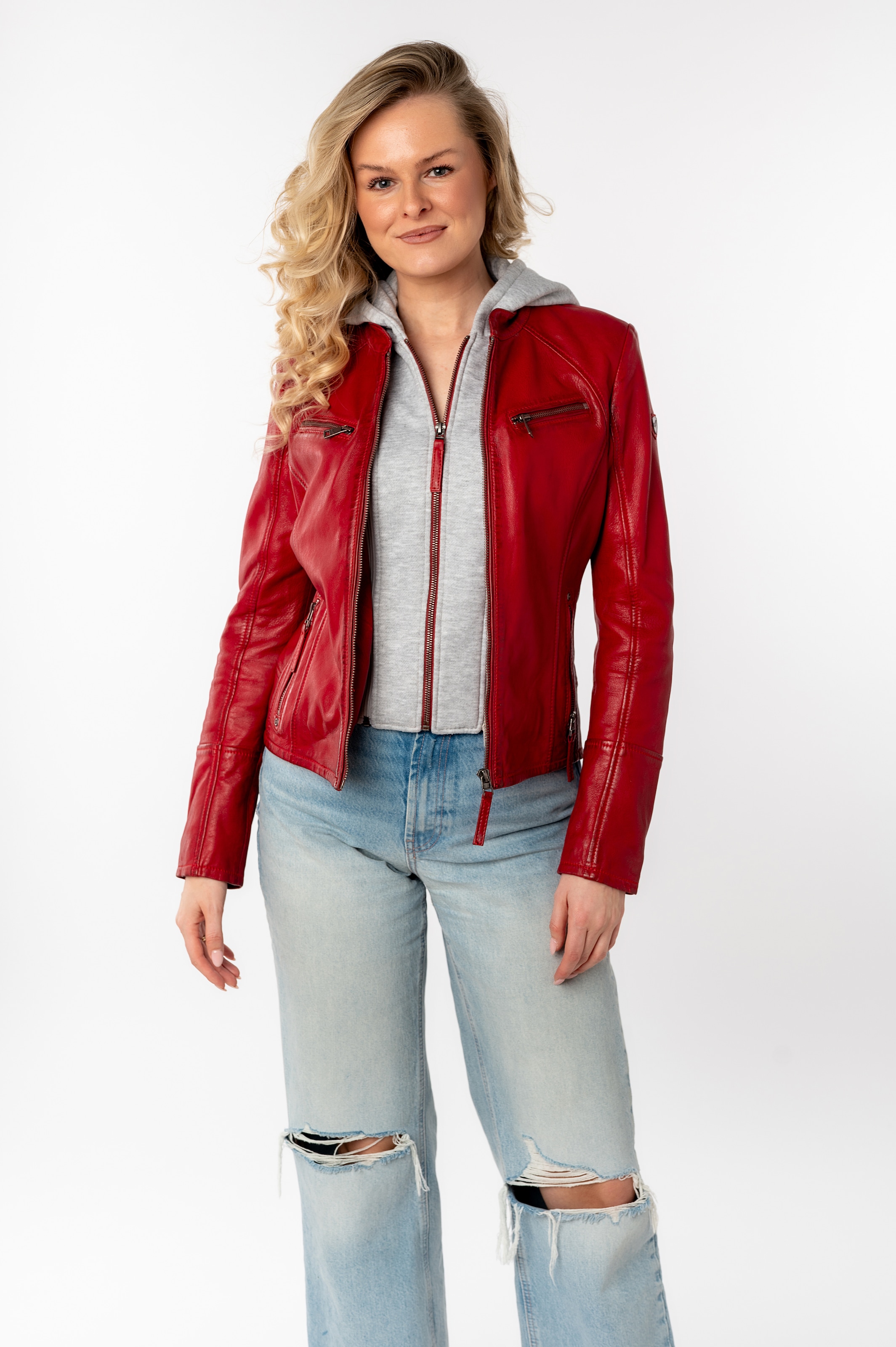 Mauritius Lederjacke "NOLA", mit Kapuze, Two-in-One Style - mit abnehmbarer günstig online kaufen