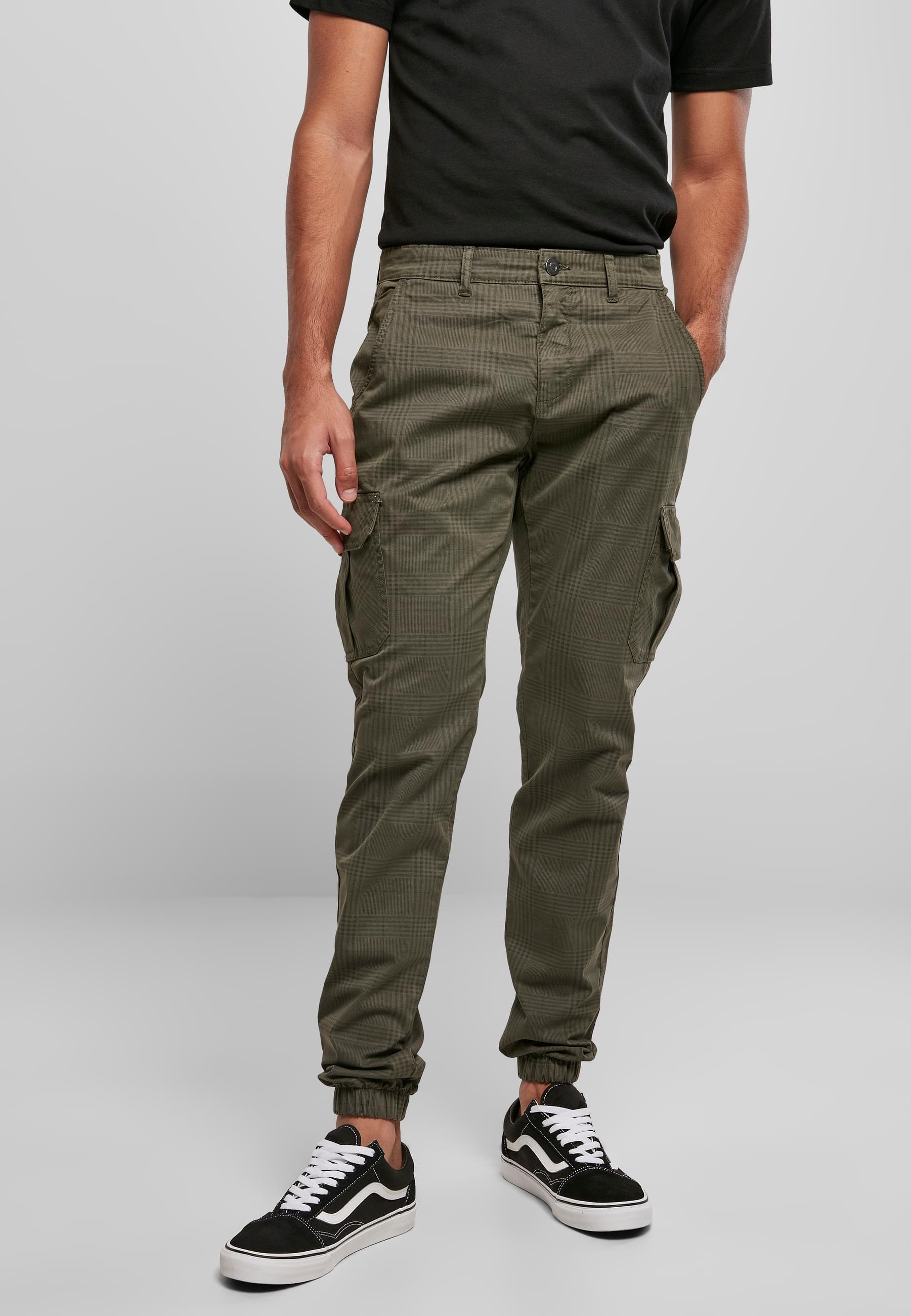 URBAN CLASSICS Cargohose »Urban Classics Herren AOP Glencheck Cargo Jog Pants«, (1 tlg.)