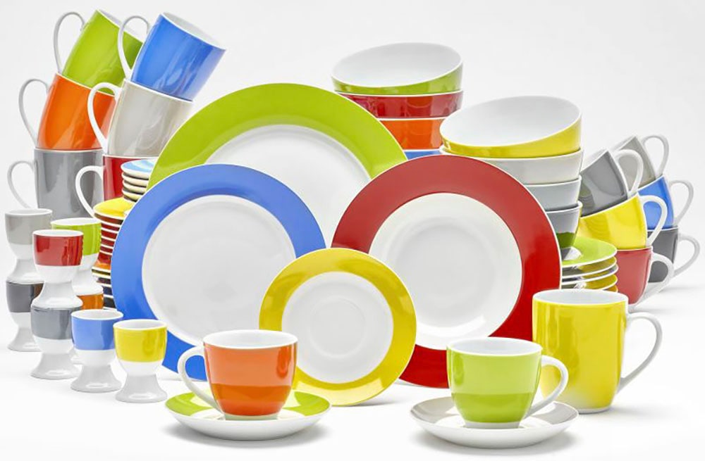 van Well Untertasse »Vario«, (Set, 6 St., 6 Untertassen Ø 14,5cm), Porzellan, spülmaschinen- und mikrowellengeeignet, Ø 14,5 cm