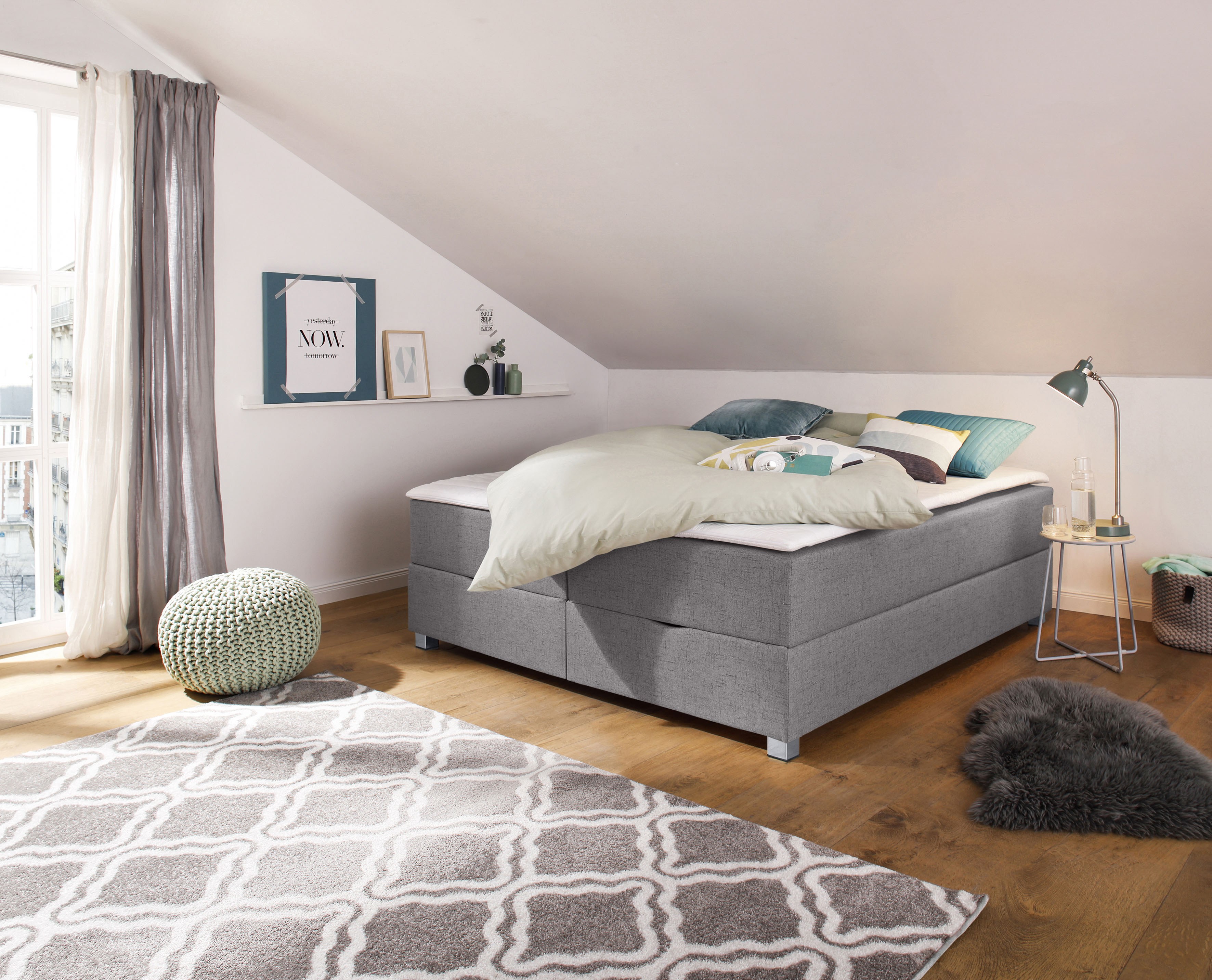 Home affaire Boxbett "Alexis" ohne Kopfteil - ideal für Räume mit Dachschrägen; in 4 Breiten