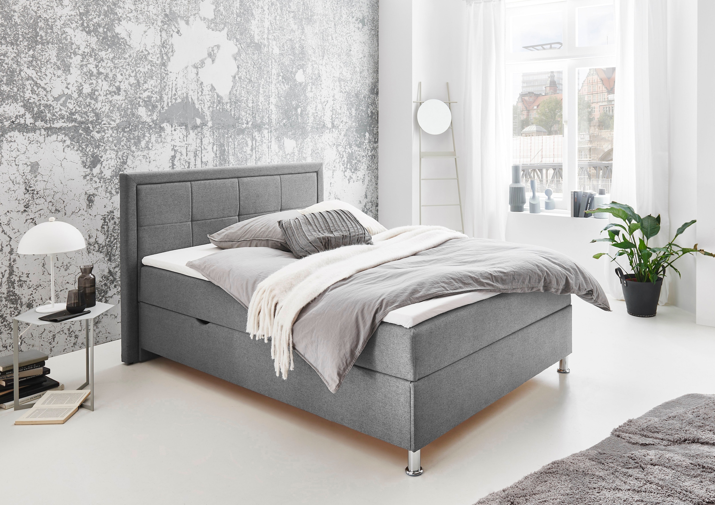 Home affaire "Fergus inkl. Bettkasten und Topper, Breite 120cm" mit Metallf günstig online kaufen