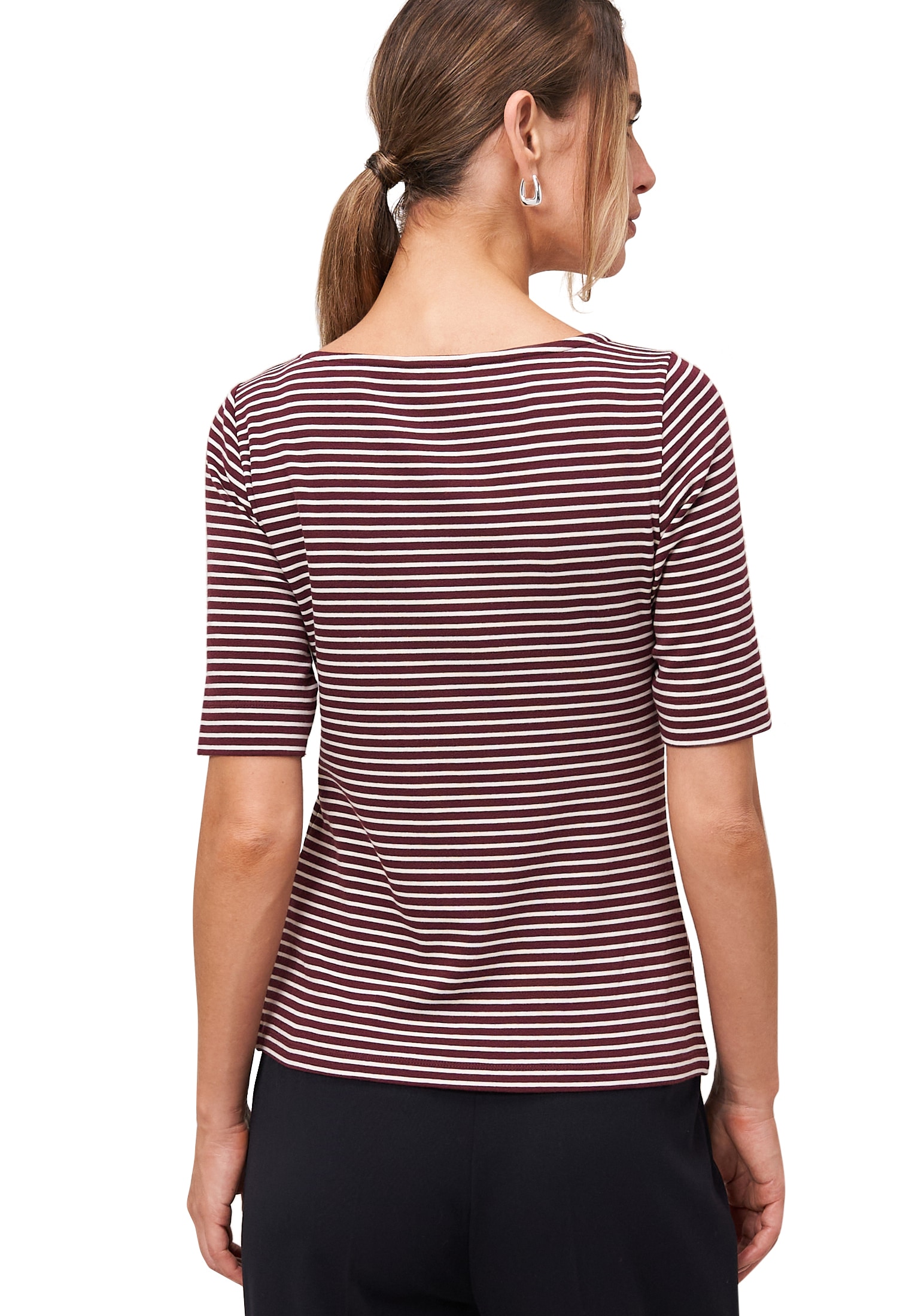 Zero Kurzarmshirt »zero Damen Ringelshirt mit U-Boot Ausschnitt«, (1 tlg.), Plain/ohne Details