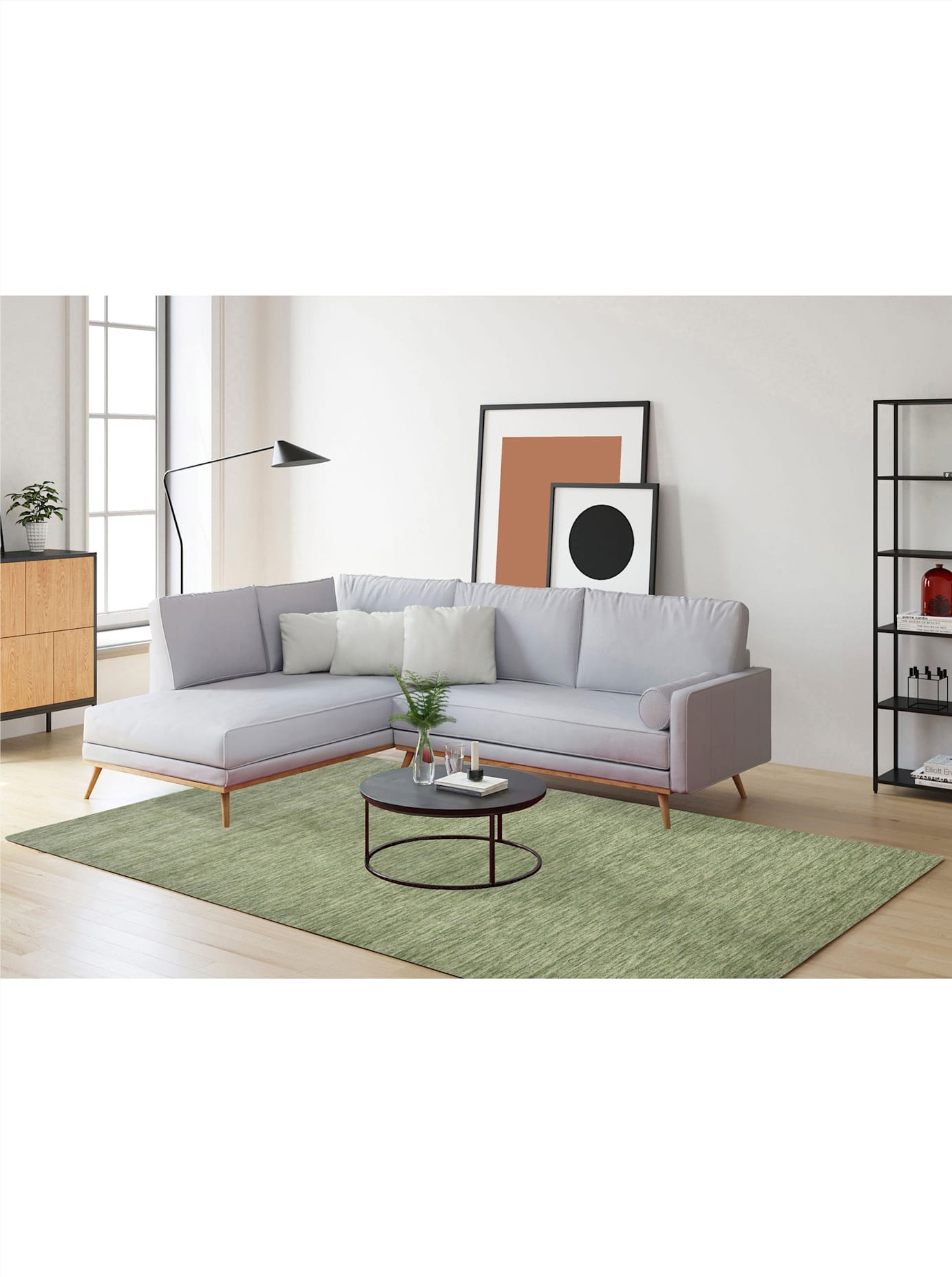 HEINE HOME Handgewebter Teppich Hellgrün 40x60 cm 2