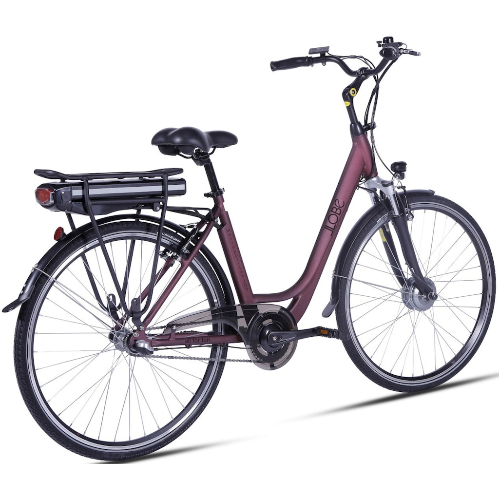 LLobe E-Bike »Metropolitan JOY rot 10 Ah«, 3 Gang, Frontmotor 250 W