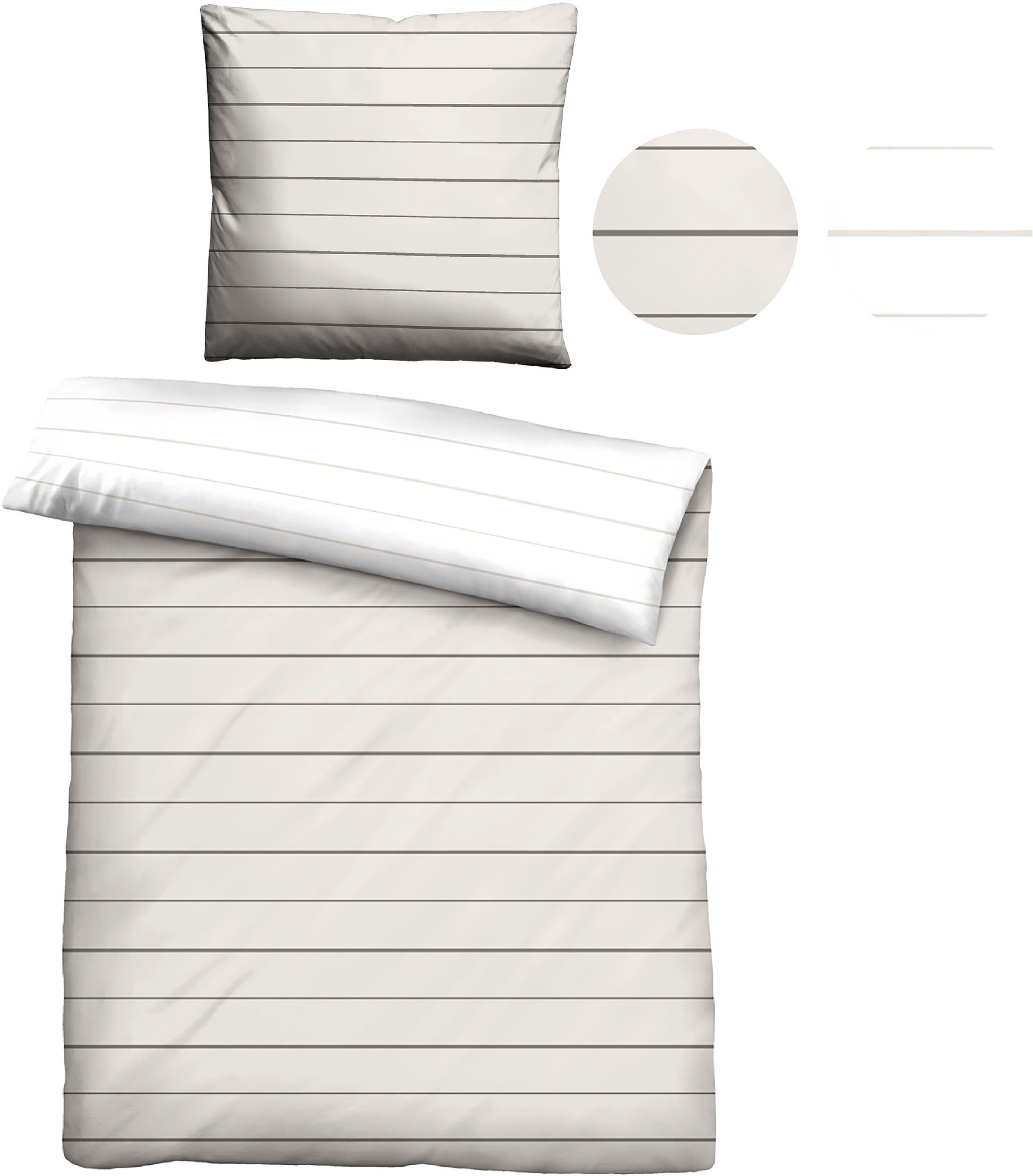 Biberna Wendebettwäsche »Combinate in Gr. 135x200, 155x220 oder 200x200 cm«, Bettwäsche aus Baumwolle, zeitlose Bettwäsche mit Wendeoptik