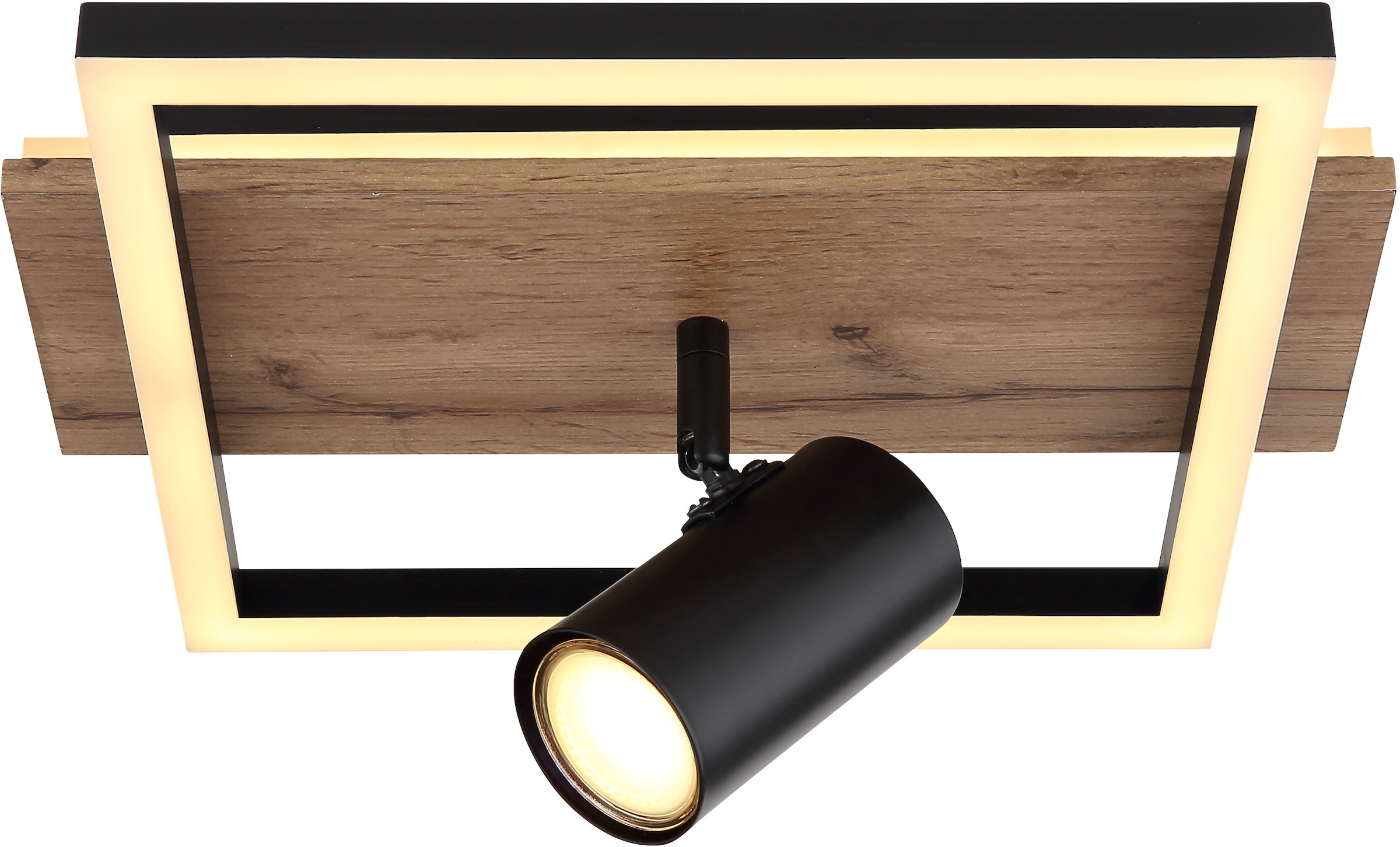 GLOBO LIGHTING LED Deckenleuchte »KASSU«, Leuchtmittel LED-Modul | LED fest integriert, Deckenlampe/Wohnzimmer/Schlafzimmer/modern/Holz