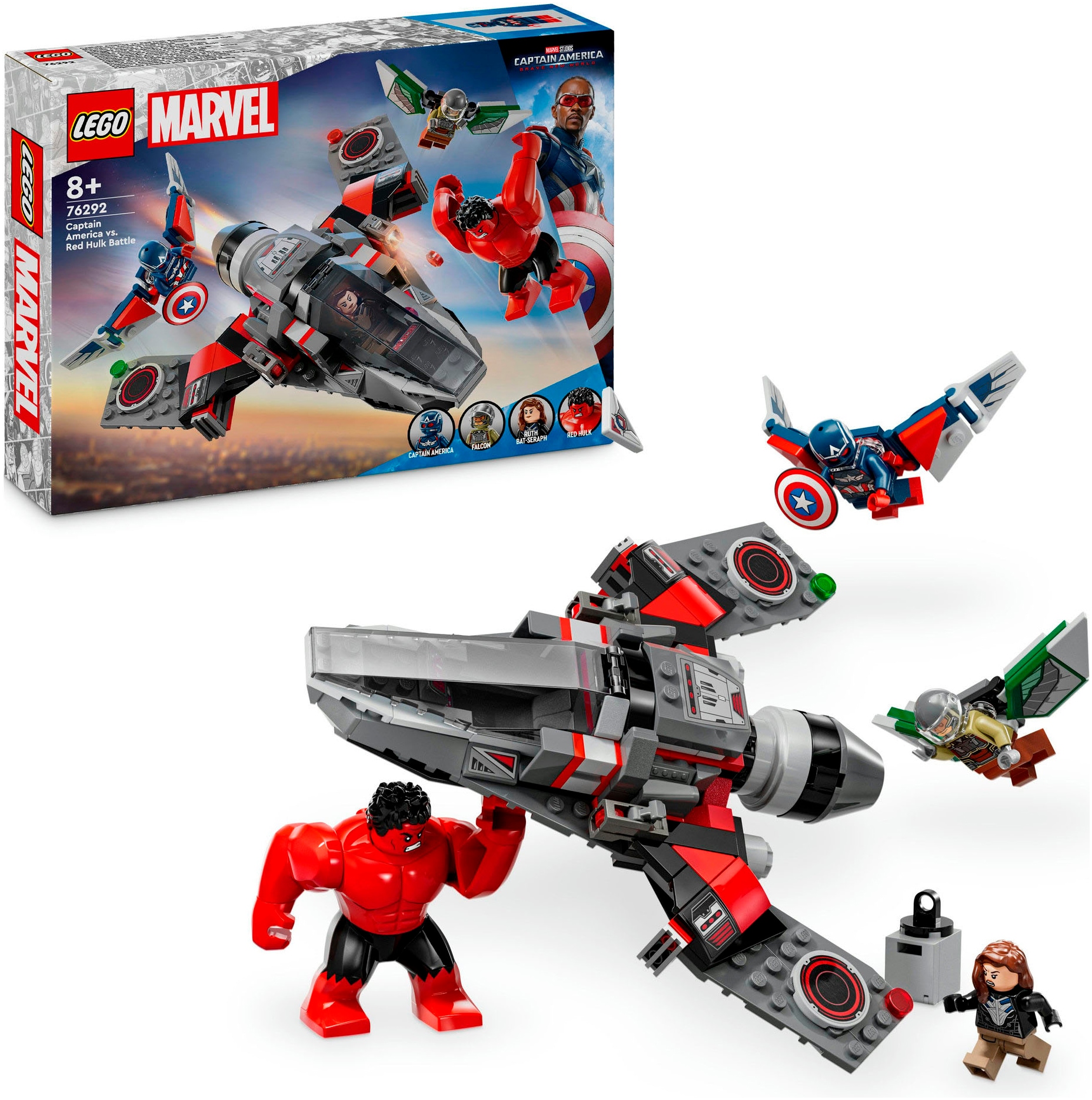 LEGO Kinder Konstruktionsspielsteine "Showdown zwischen Captain America und Red Hulk (76292)", bunt, Kunststoff, Spielbausteine, Made in Europe
