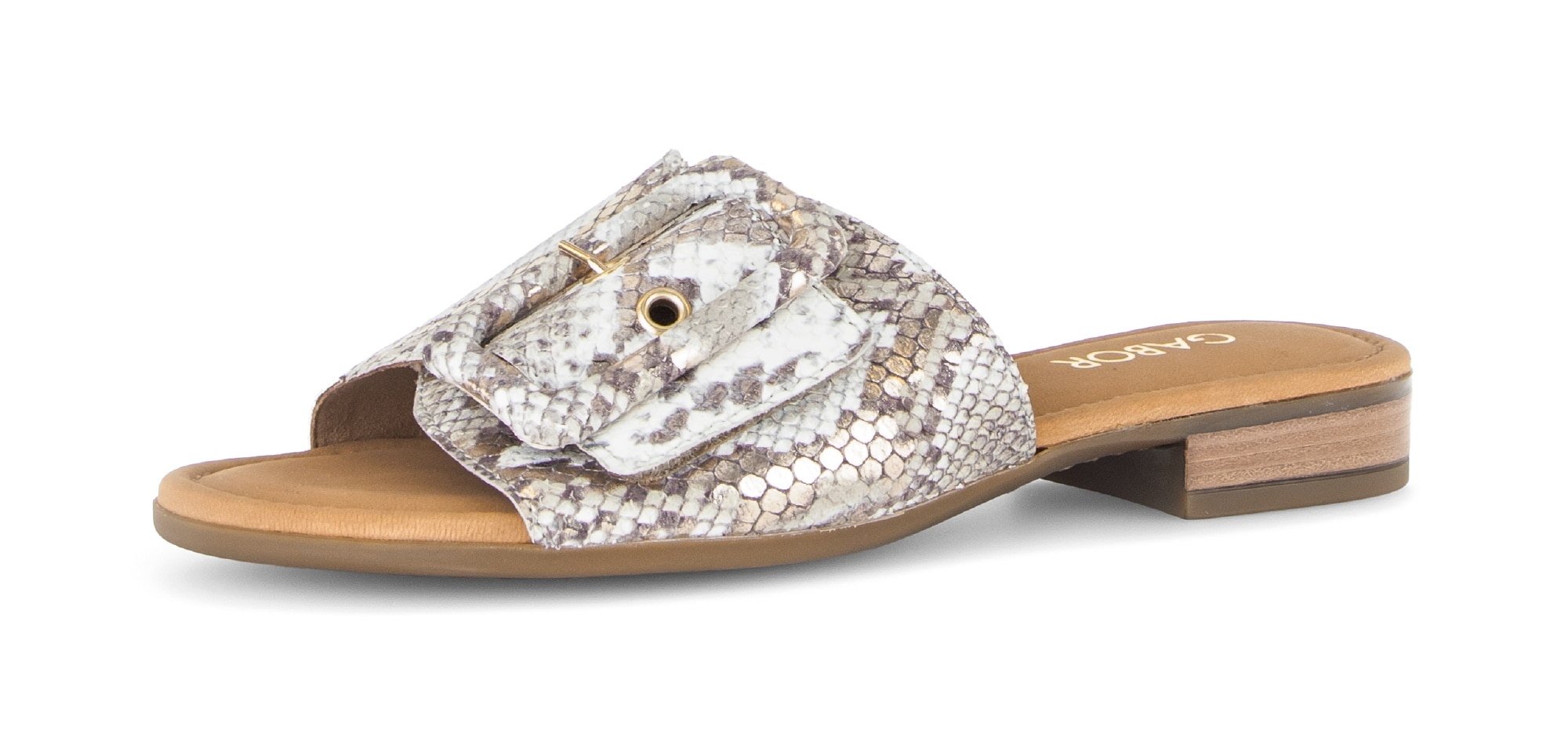 Gabor Pantolette "Rhodos" Blockabsatz, Sommerschuh, Schupfschuh in Weite G günstig online kaufen