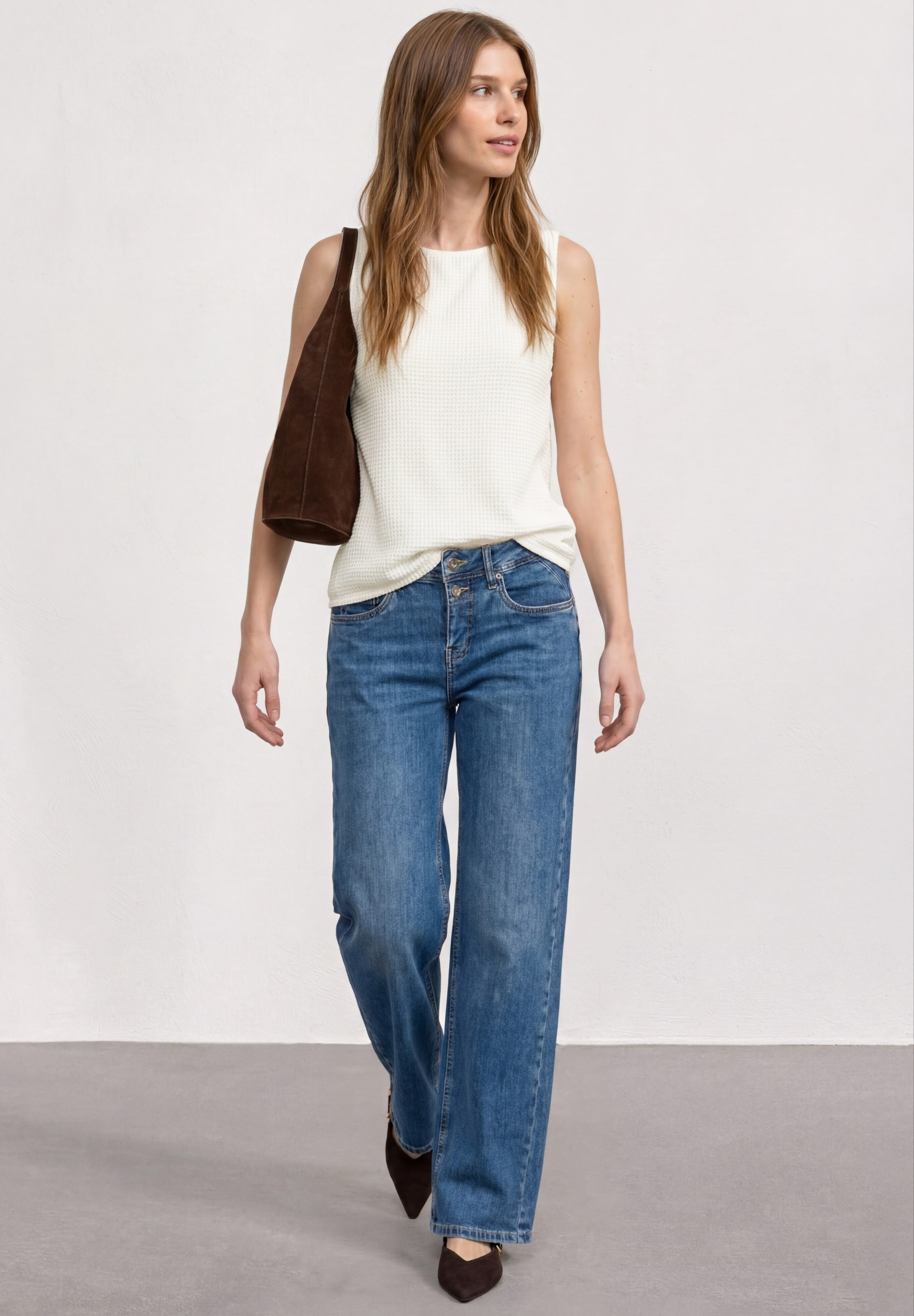 STREET ONE Mesh-Top mit U-Boot-Ausschnitt
