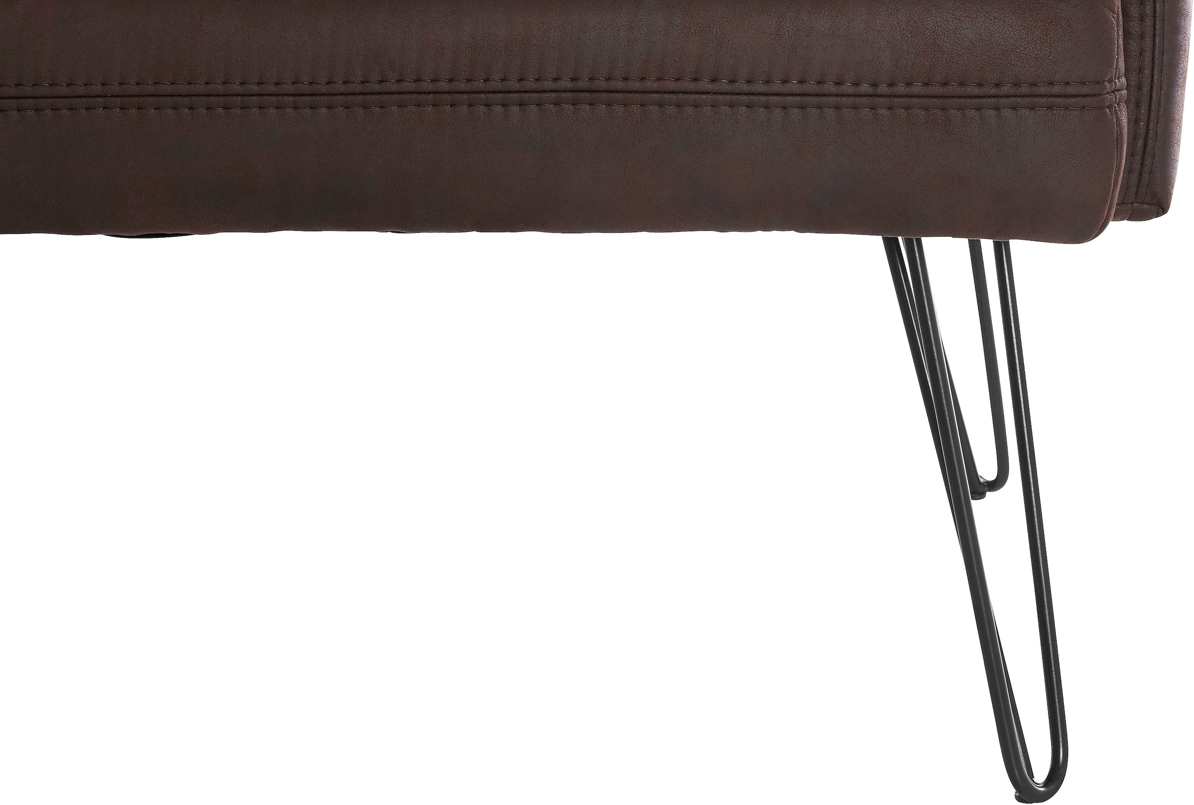 exxpo - sofa fashion Eckbank »Doppio, Chesterfield Optik, komfortabel und bequem, hohe Designfüße«, Frei im Raum stellbar