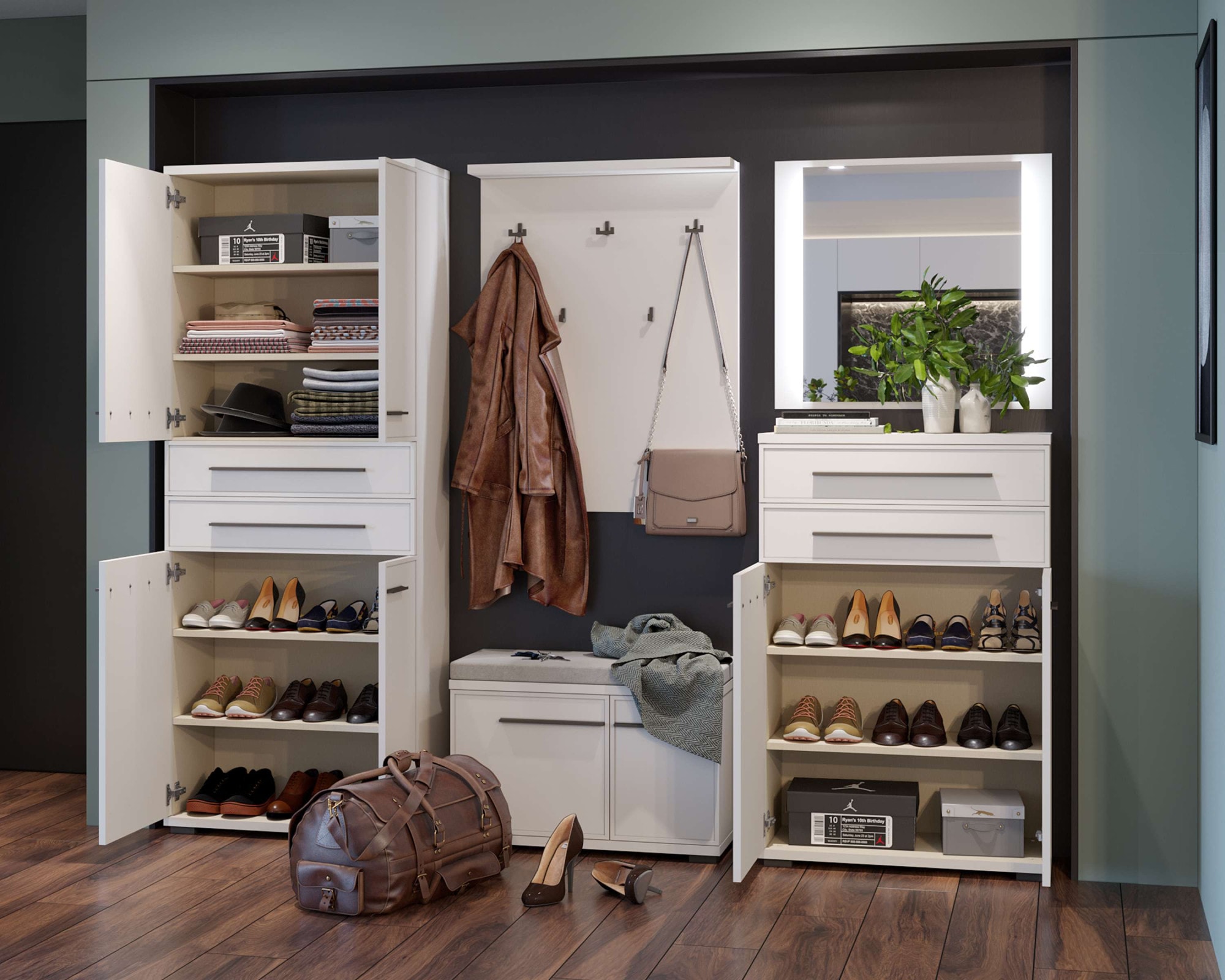 Places of Style Schuhbank »Opera, Schuhschrank, Schuhregal, Schuhtruhe, Breite 76 cm«, (1 St.), mit Sitzkissen, UV-lackiert, hochwertige Beschläge, Kaschmirfarbe