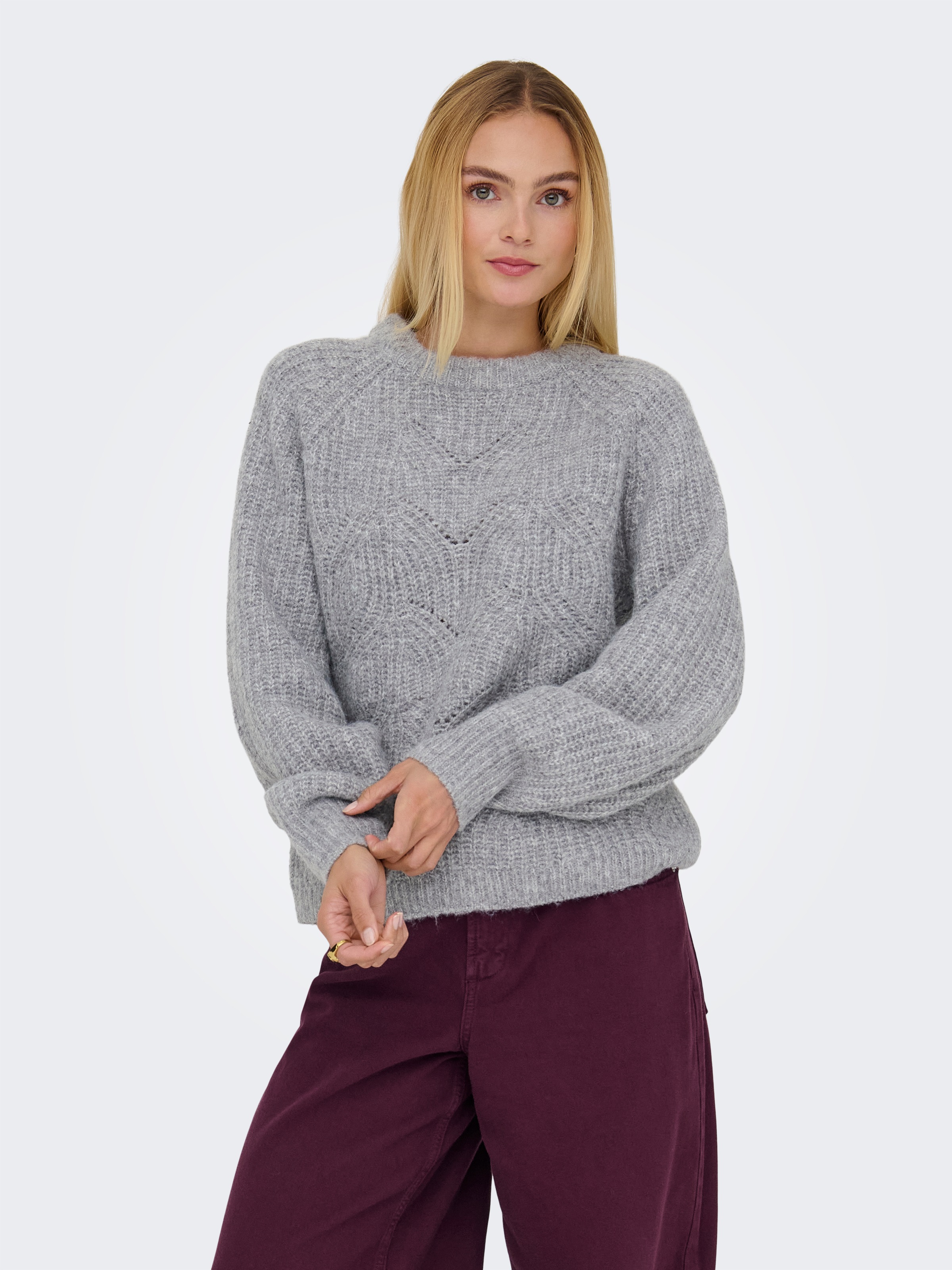 ONLY Strickpullover "ONLGILA LIFE LS STRUCTURE O-NECK BF KNT" günstig online kaufen