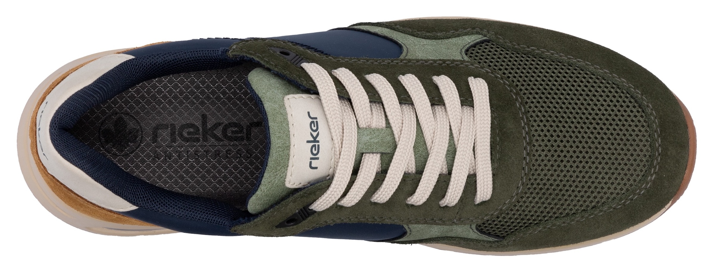 Rieker Sneaker, Schnürschuh, Halbschuh, Freizeitschuh mit gepolstertem Schaftrand