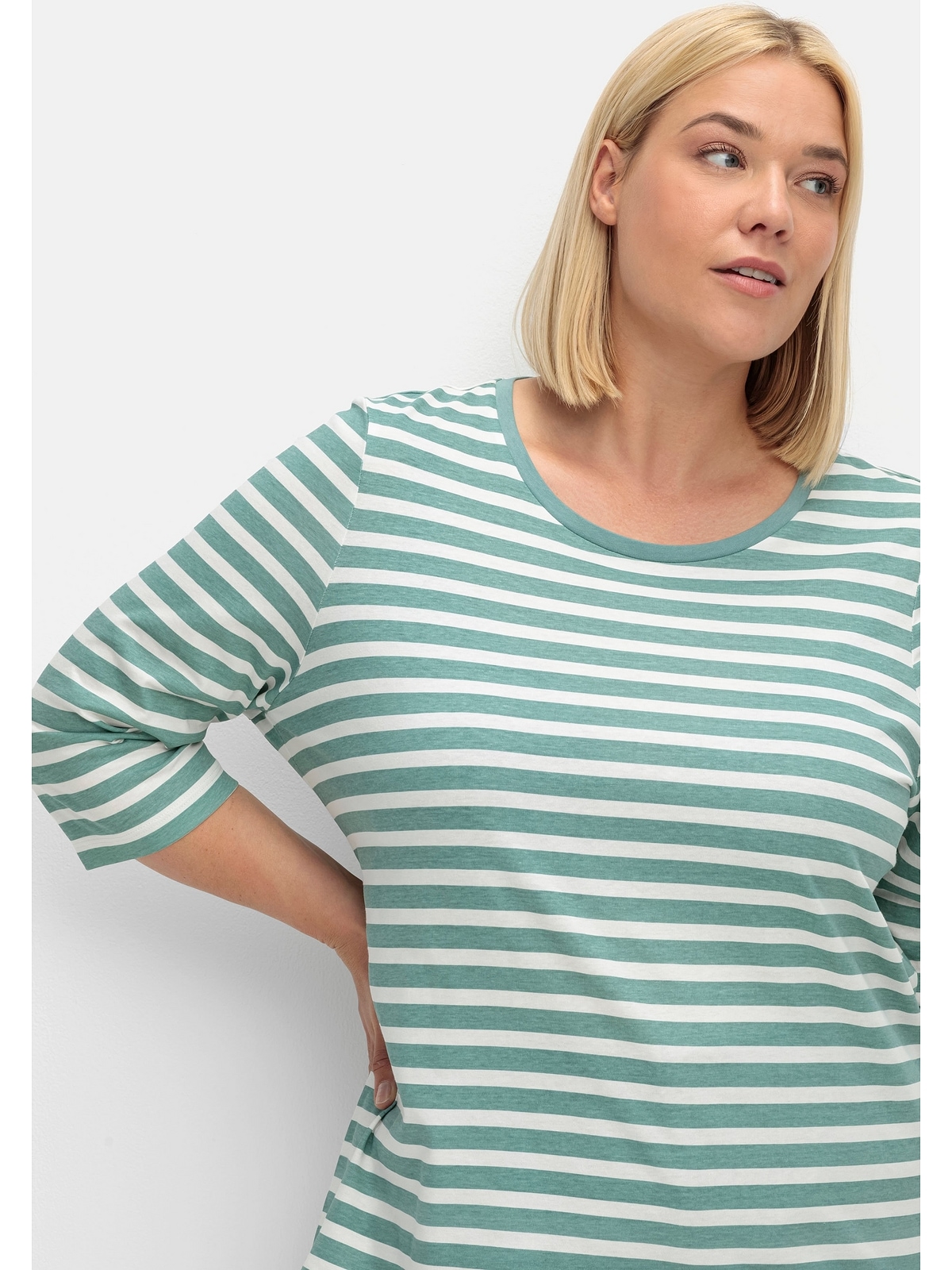 Sheego 3/4-Arm-Shirt für Größen«, Baumwolle BAUR kaufen reiner aus »Große 