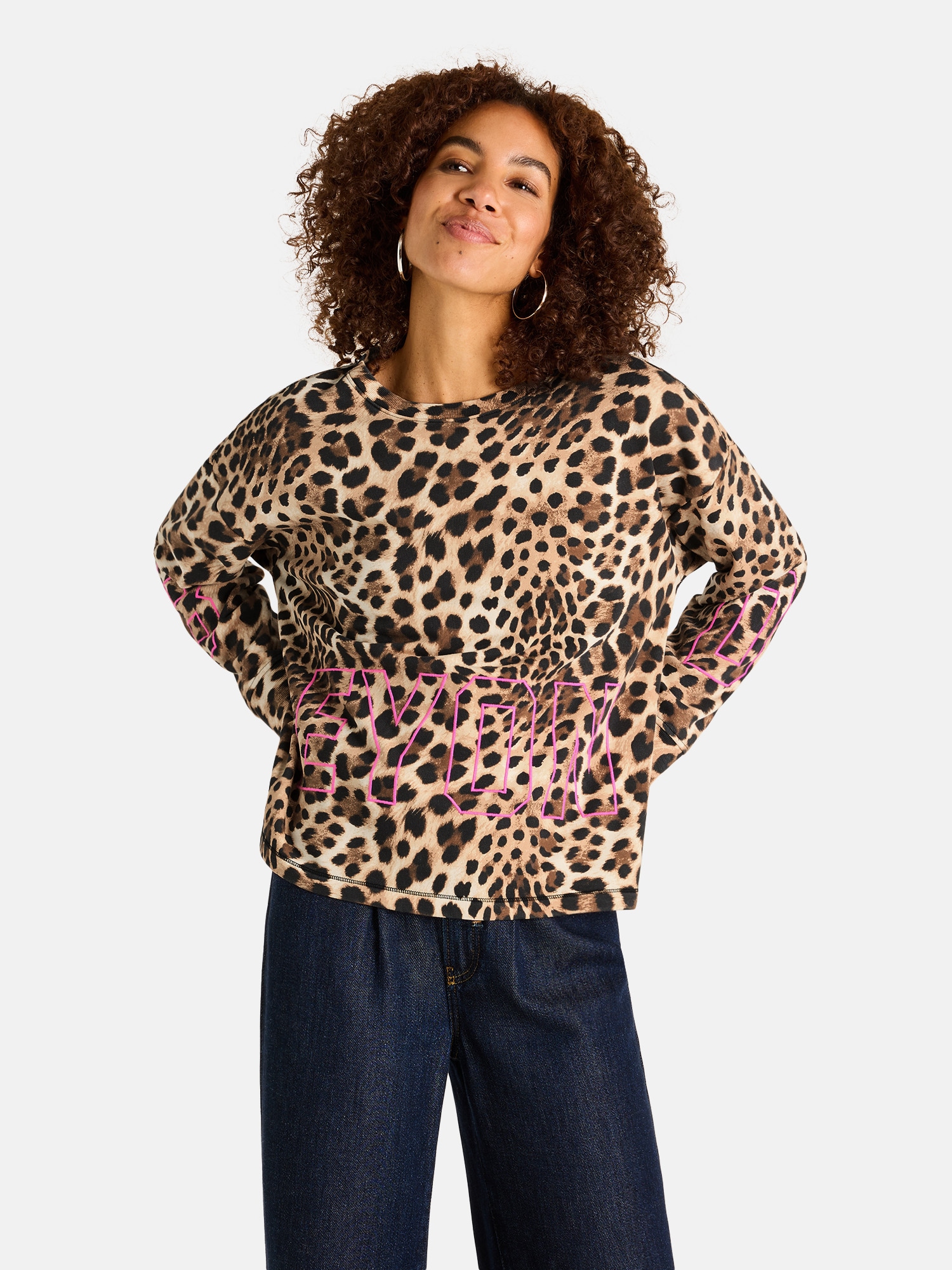 Lieblingsstück Sweater "SuleL", mit gesticktem Schriftzug, lockere Passform